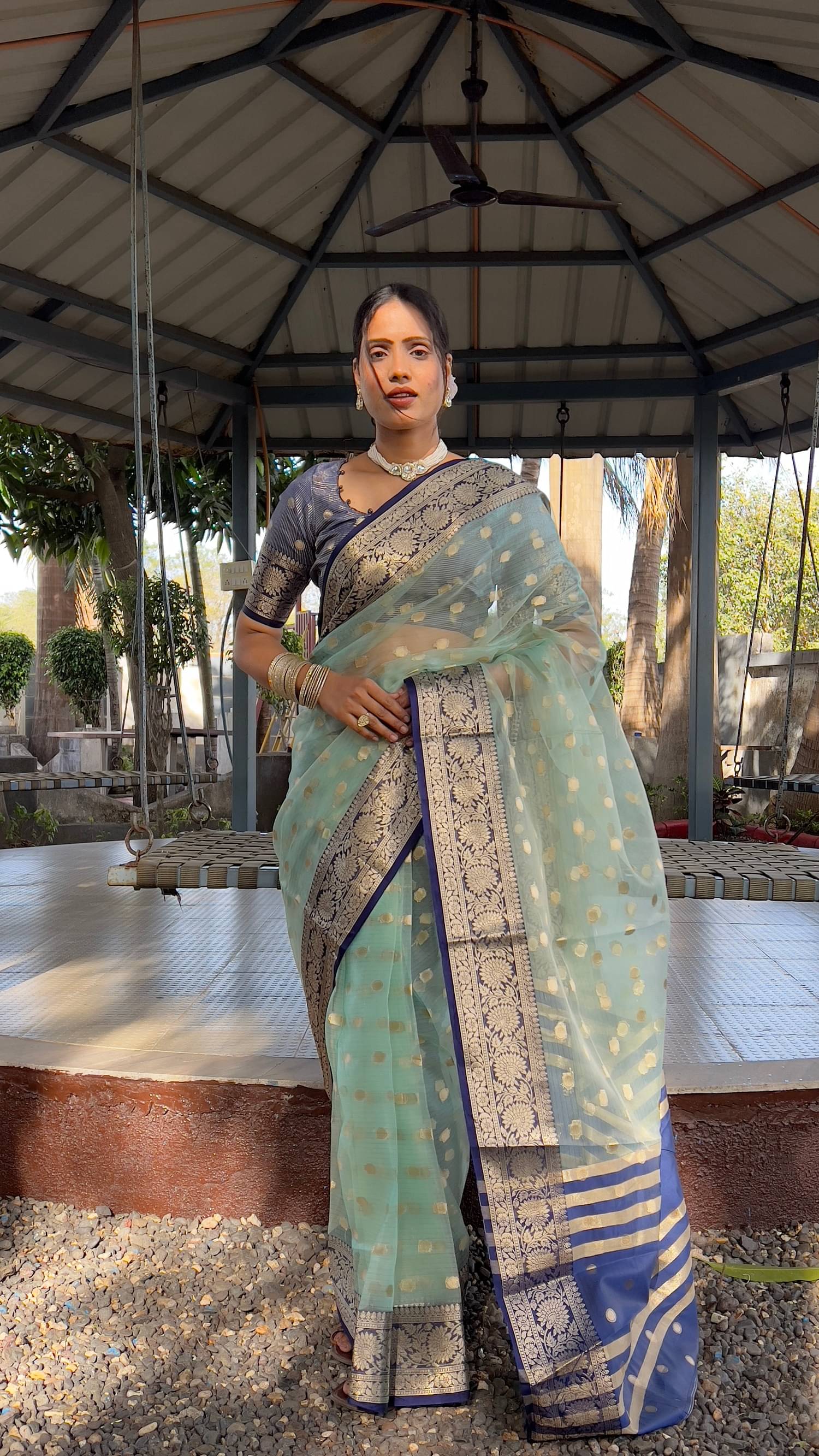 JULEE Organza Embellished Saree With Unstitched Blouse Piece ( Teal ) JULEE Organza Embellished Saree With Unstitched Blouse Piece ( Teal )