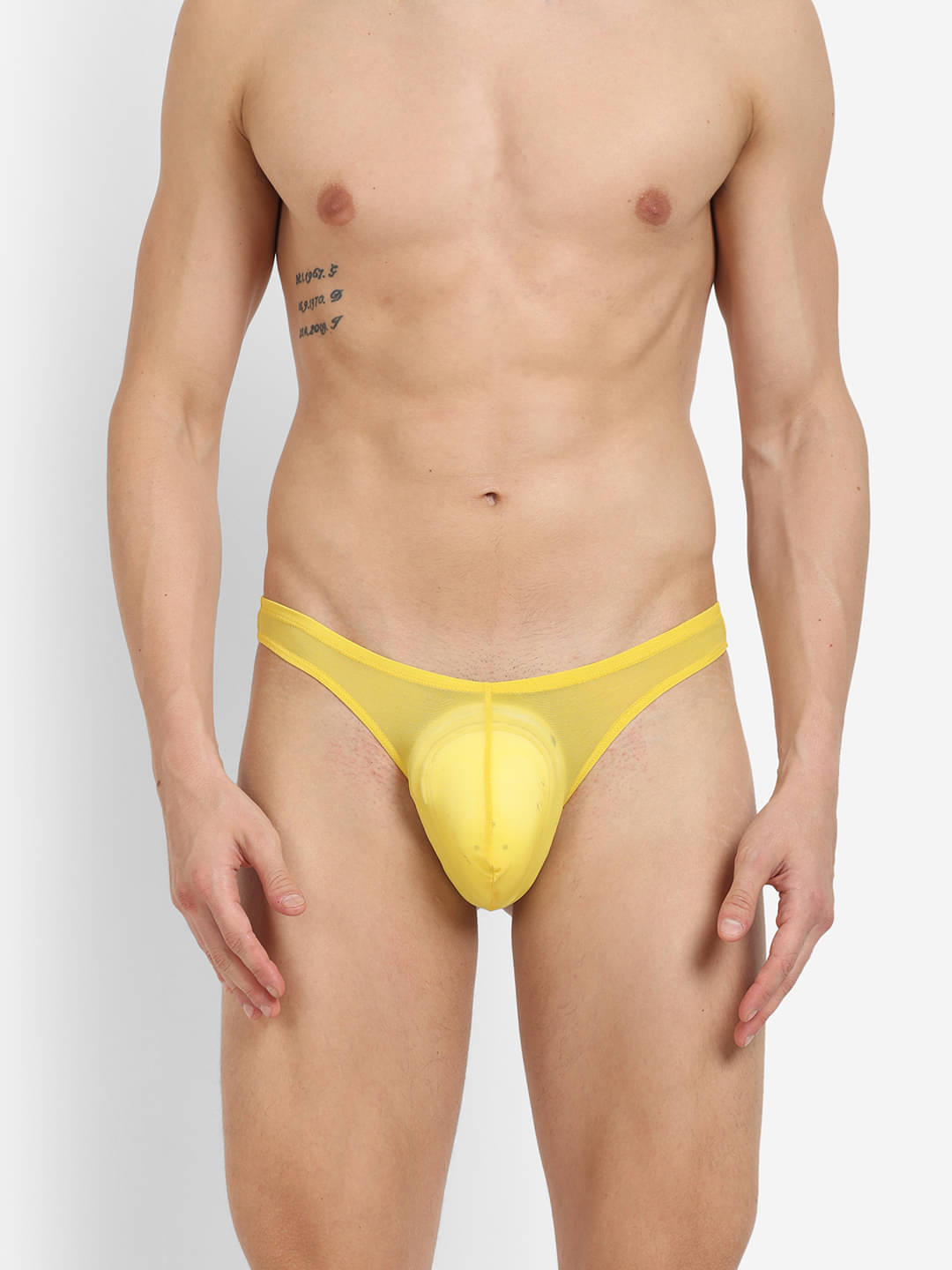     			La Intimo Pack of 1 Nylon Thongs For Men's ( Yellow )