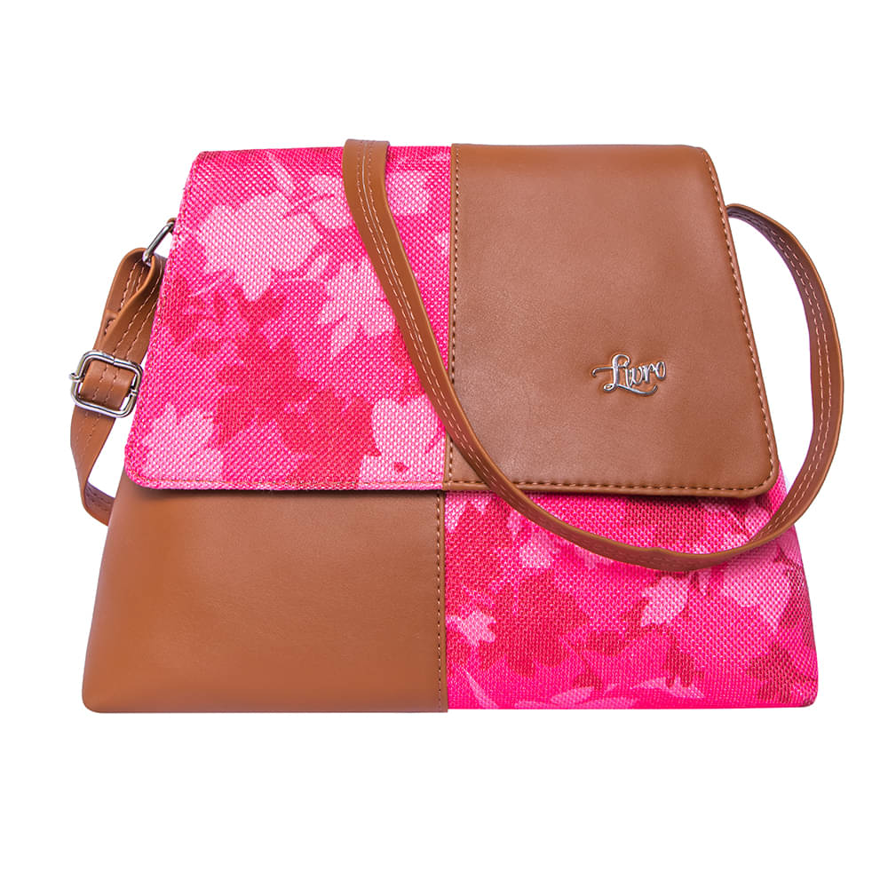     			Livro Sling Bag Jute Set of 1 ( Pink )