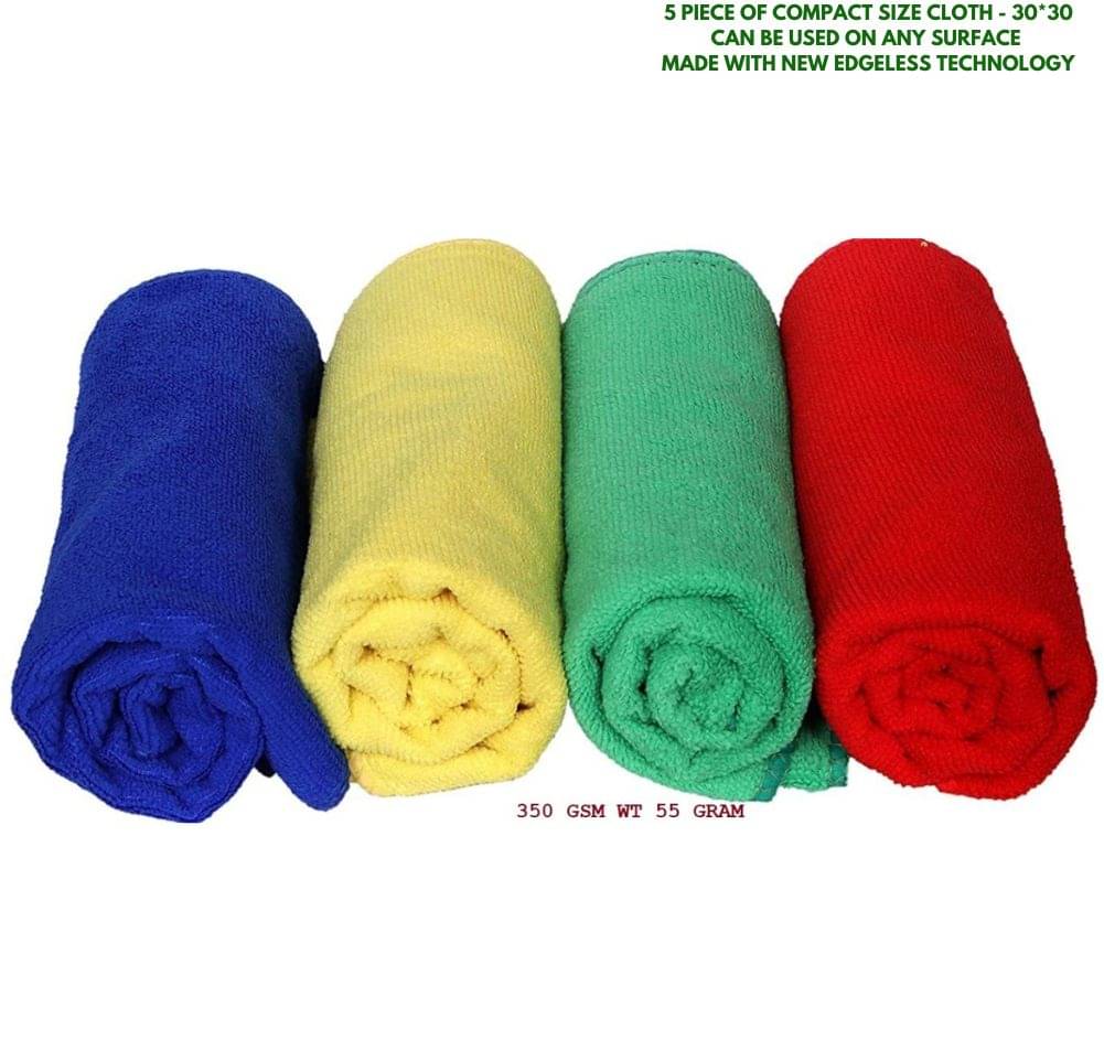 MANSUDH Multicolor 240 GSM Microfiber Cloth For Automobile ( Pack of 5 ) MANSUDH Multicolor 240 GSM Microfiber Cloth For Automobile ( Pack of 5 )
