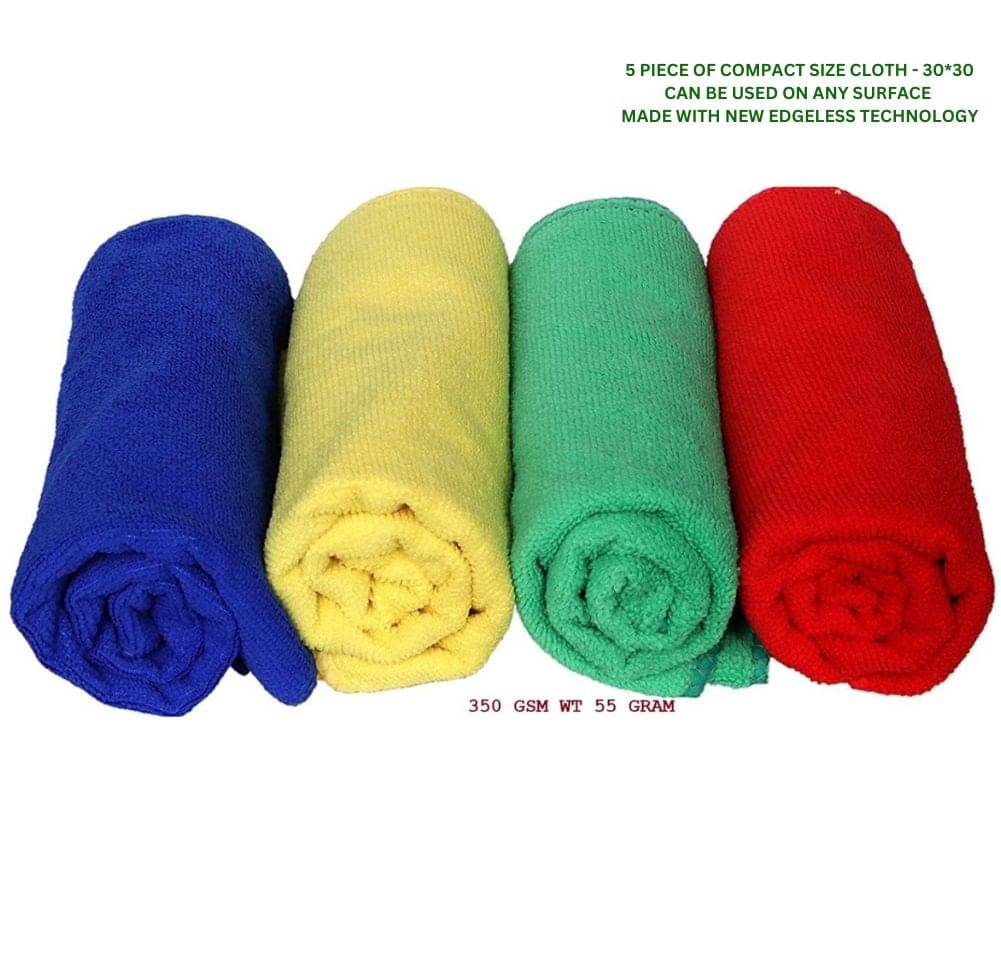 MANSUDH Multicolor 240 GSM Microfiber Cloth For Automobile ( Pack of 5 ) MANSUDH Multicolor 240 GSM Microfiber Cloth For Automobile ( Pack of 5 )