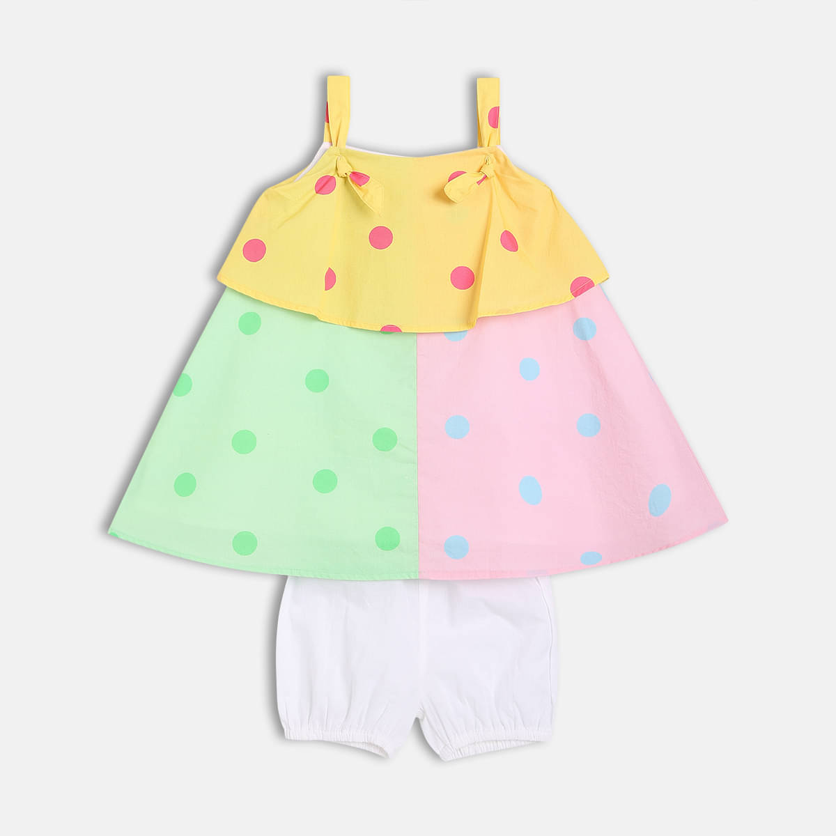     			MINI KLUB Pack of 1 Baby Girls Cotton Top With Shorts ( Multicolor )