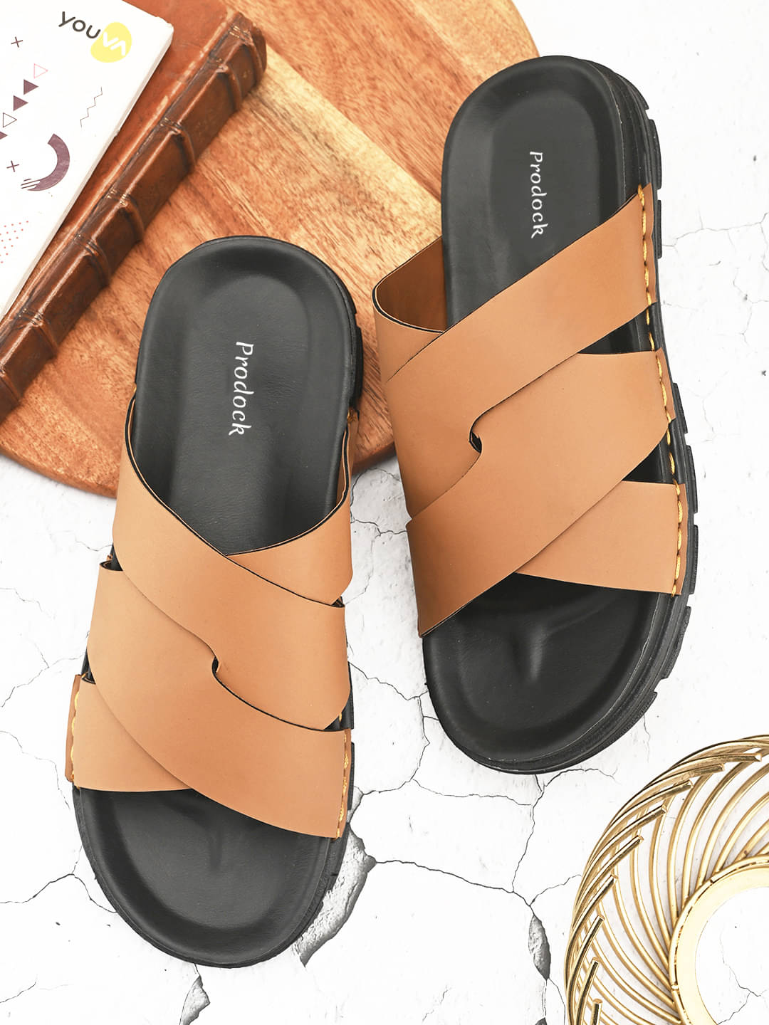     			PRODOCK - Tan Men's Sandals