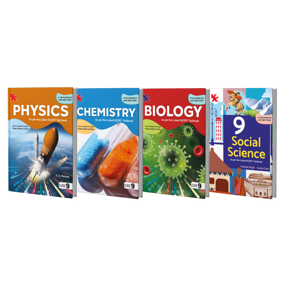 Physics, Chemistry, Biology, Social Science Book for Class 9 (Set of 4) | CBSE (NCERT) | NEP | Examination 2025-26 | by VK Global Publications