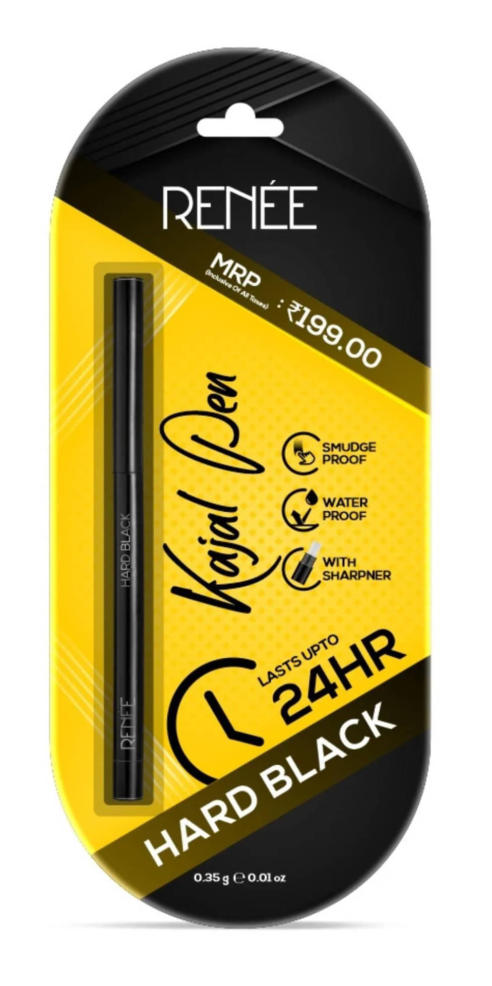 RENEE Kajal Pen with Sharpener Stark White, 24H Stay, Matte, Smudge-Proof (Stark White,0.35g) - Makeup - Eyes | Buy online on ZillyBuy