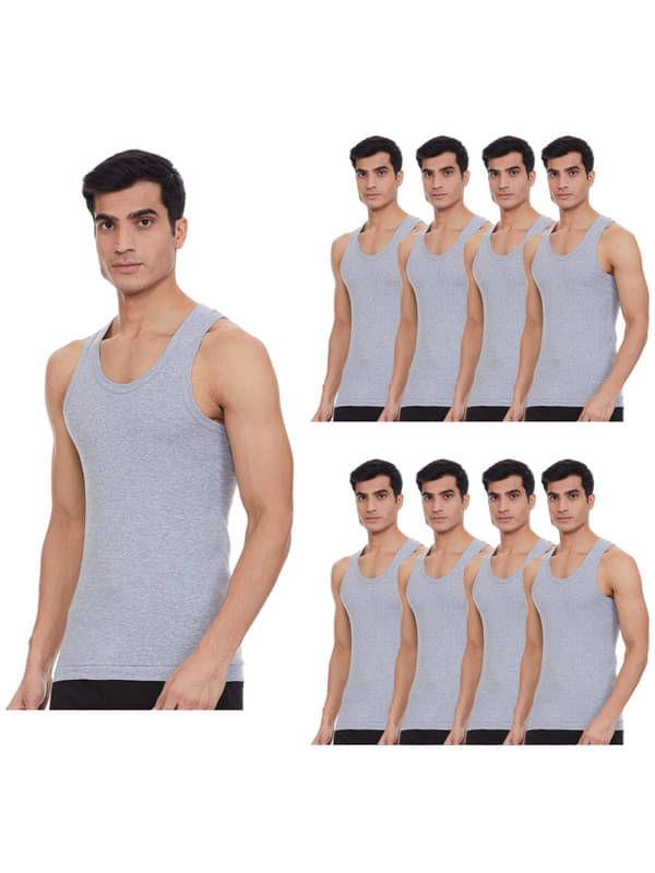Renox Pack of 9 Cotton Tank For Men ( Grey )     			Renox Pack of 9 Cotton Tank For Men ( Grey )