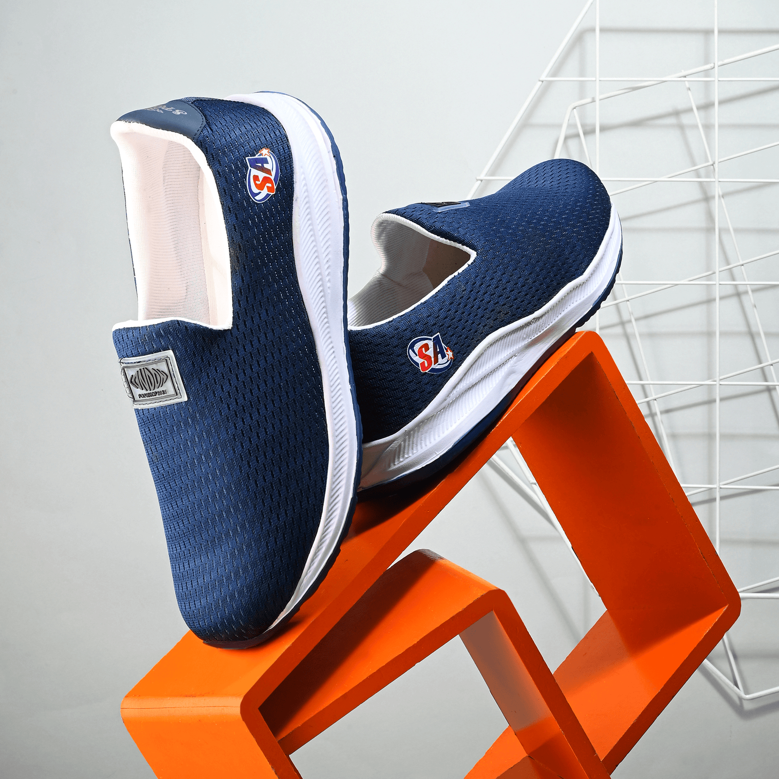 STALAG Weight comfortable for man Navy Blue Men's Slip-on Shoes STALAG Weight comfortable for man Navy Blue Men's Slip-on Shoes