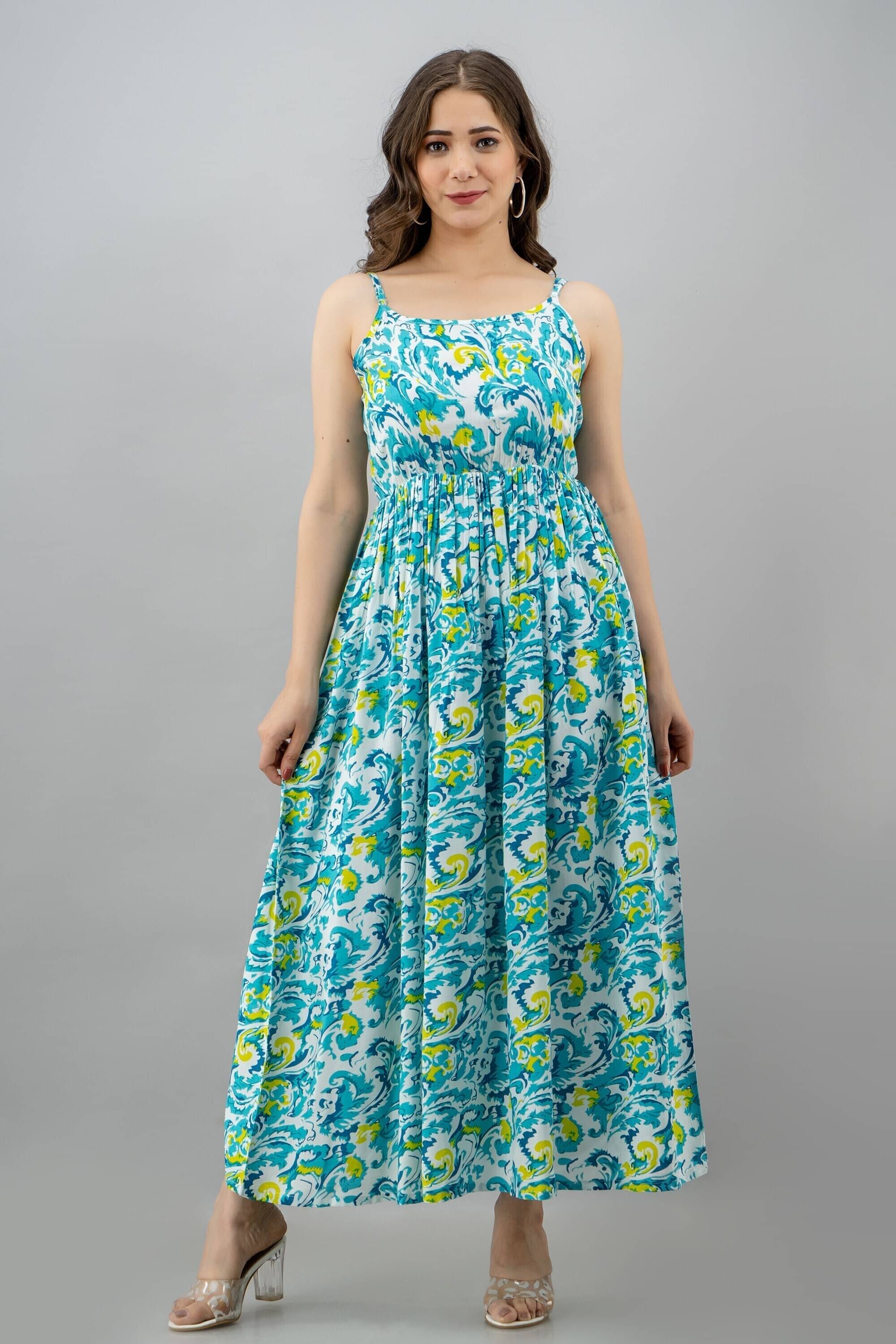     			TRENDSWILL Women Viscose Rayon Printed Gown ( Blue )