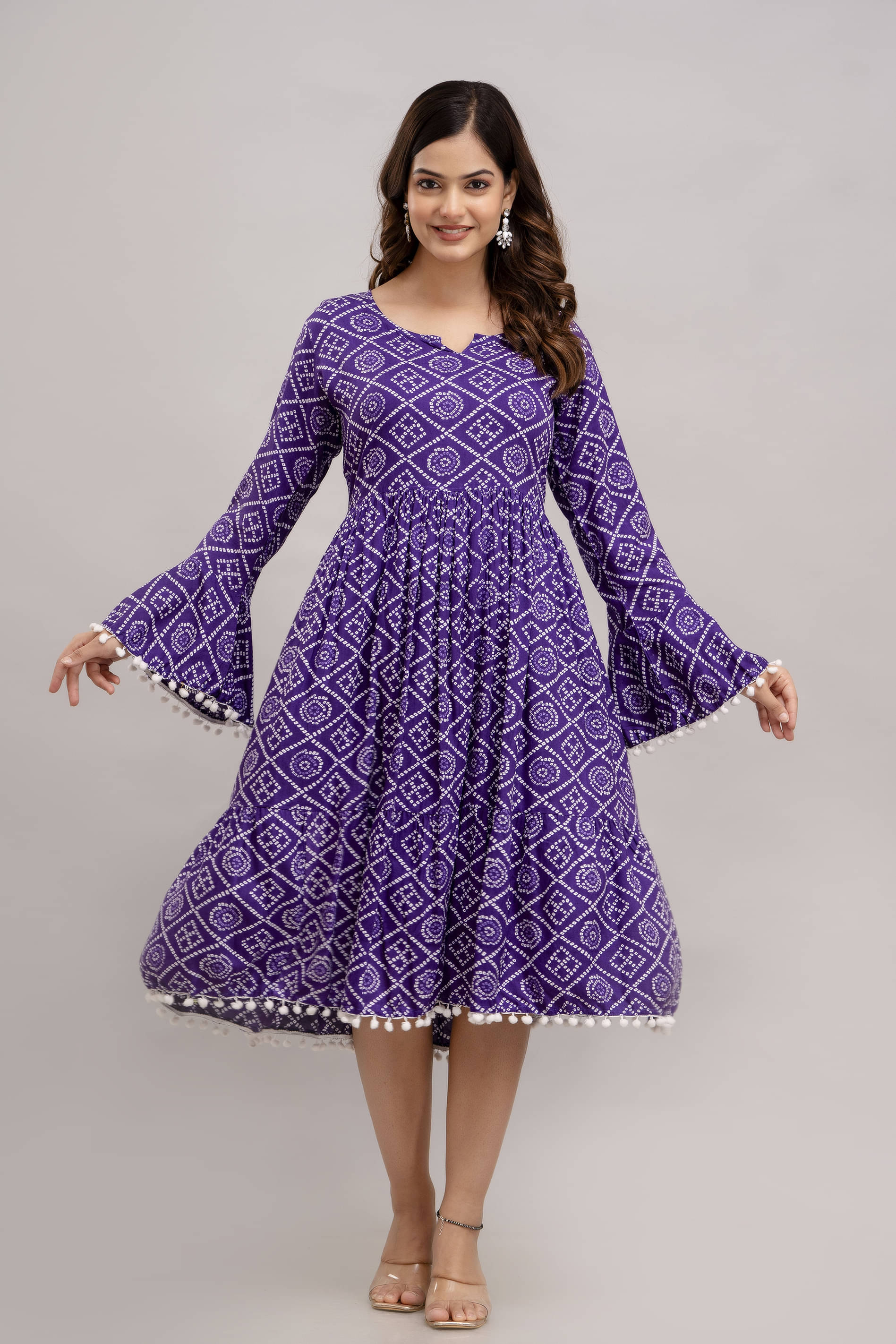 TRENDSWILL Women Viscose Rayon Printed A-line Dress ( Dark Blue ) TRENDSWILL Women Viscose Rayon Printed A-line Dress ( Dark Blue )