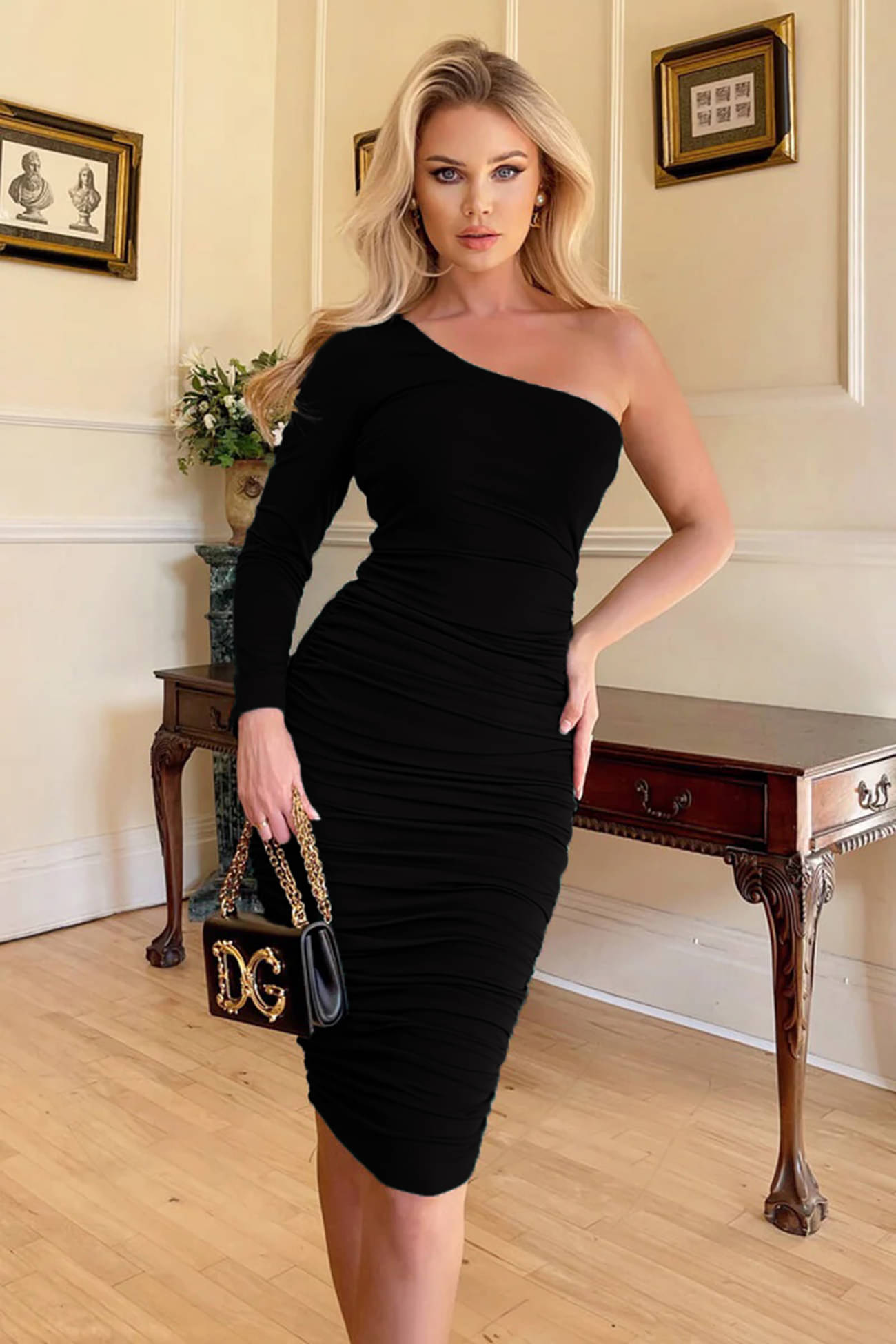     			Traquila Women Lycra Solid Bodycon Dress ( Black )