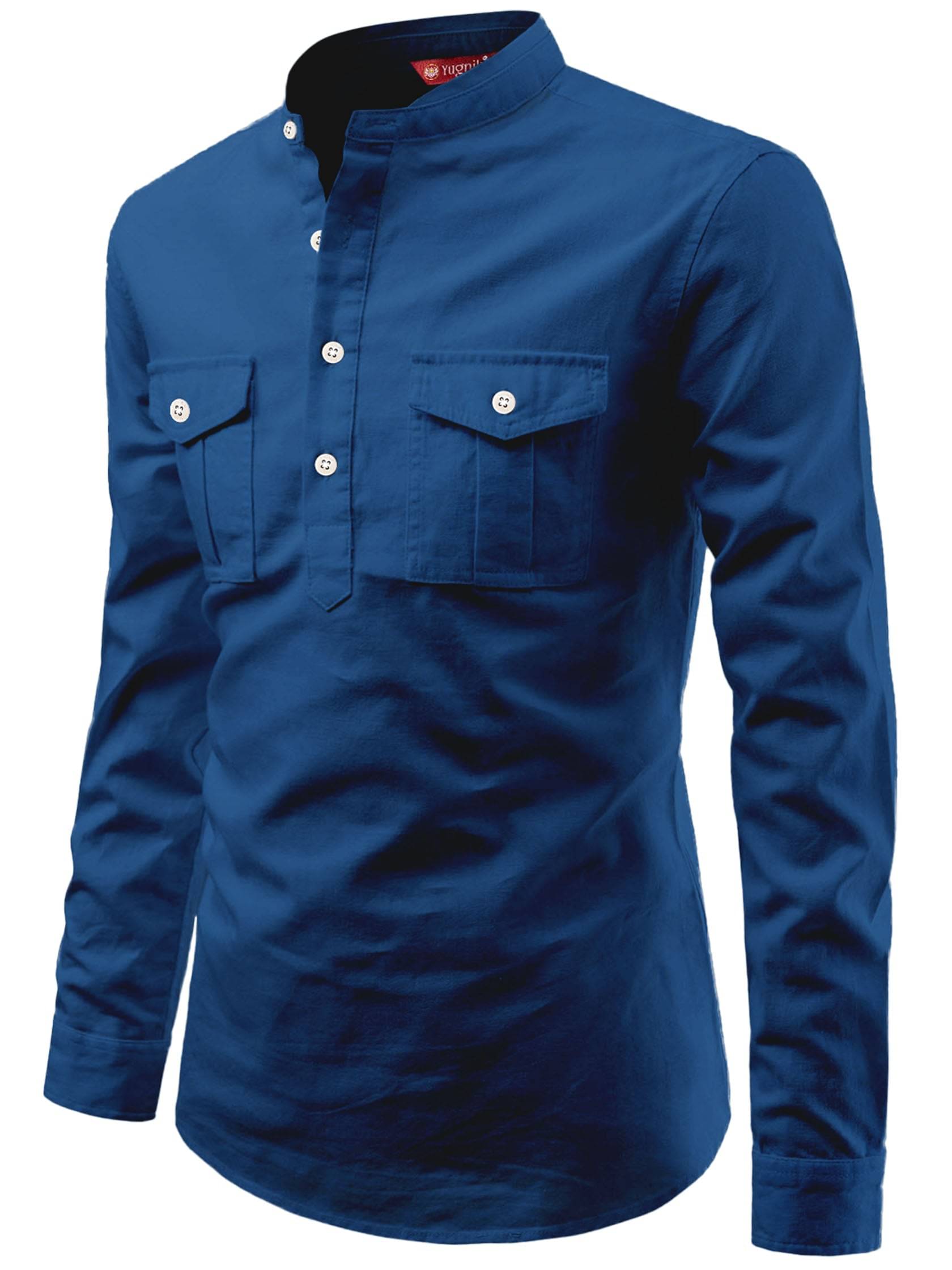 Yugnik Blue Cotton Men's Regular Kurta ( Pack of 1 )     			Yugnik Blue Cotton Men's Regular Kurta ( Pack of 1 )