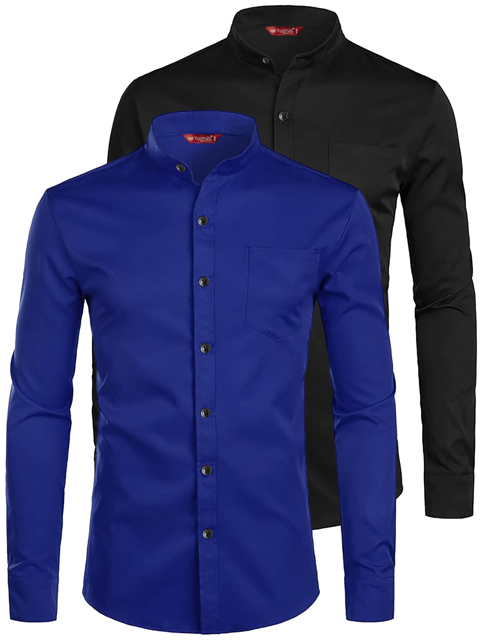 Yugnik Cotton Blend Slim Fit Full Sleeves Men's Formal Shirt - Blue ( Pack of 2 ) Yugnik Cotton Blend Slim Fit Full Sleeves Men's Formal Shirt - Blue ( Pack of 2 )