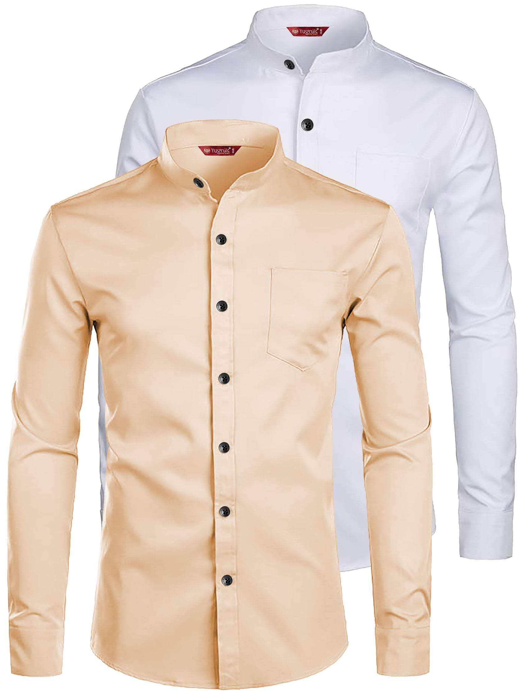     			Yugnik Cotton Blend Slim Fit Full Sleeves Men's Formal Shirt - Orange ( Pack of 2 )