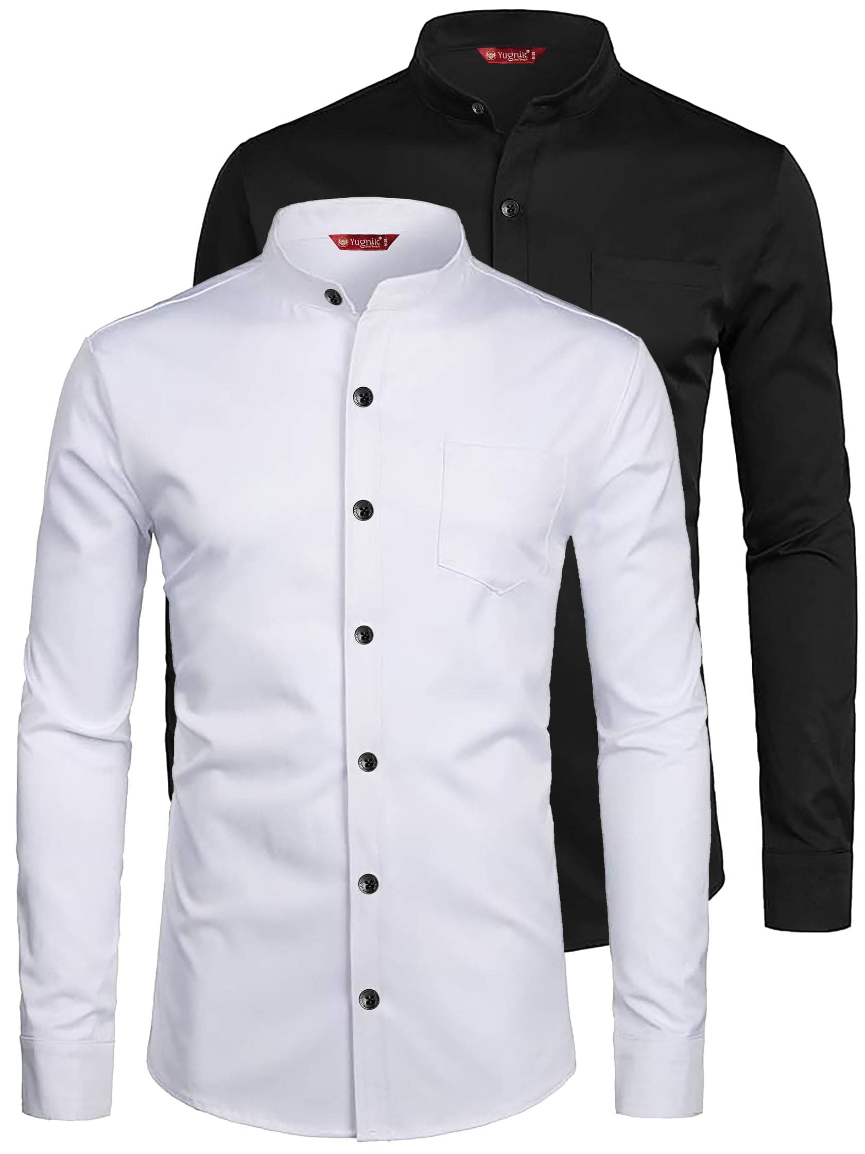 Yugnik Cotton Blend Slim Fit Full Sleeves Men's Formal Shirt - White ( Pack of 2 ) Yugnik Cotton Blend Slim Fit Full Sleeves Men's Formal Shirt - White ( Pack of 2 )