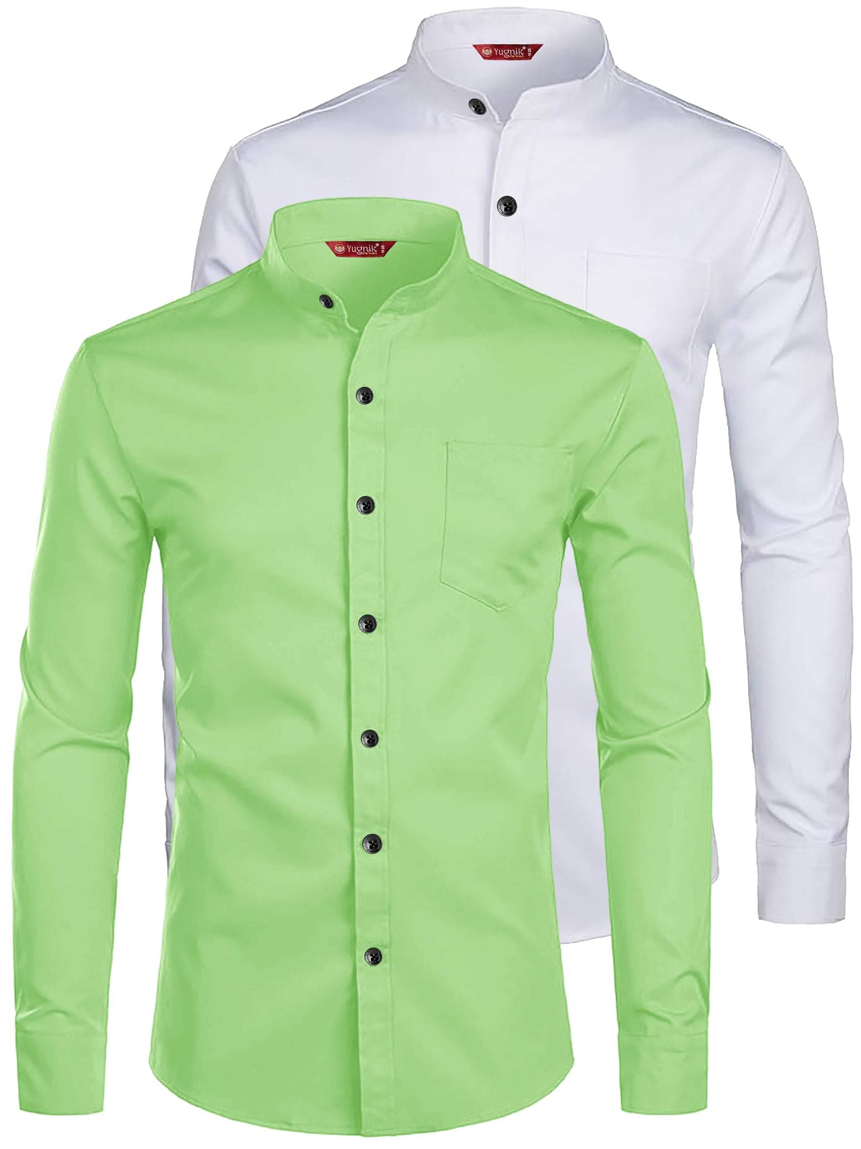 Yugnik Cotton Blend Slim Fit Full Sleeves Men's Formal Shirt - Sea Green ( Pack of 2 ) Yugnik Cotton Blend Slim Fit Full Sleeves Men's Formal Shirt - Sea Green ( Pack of 2 )