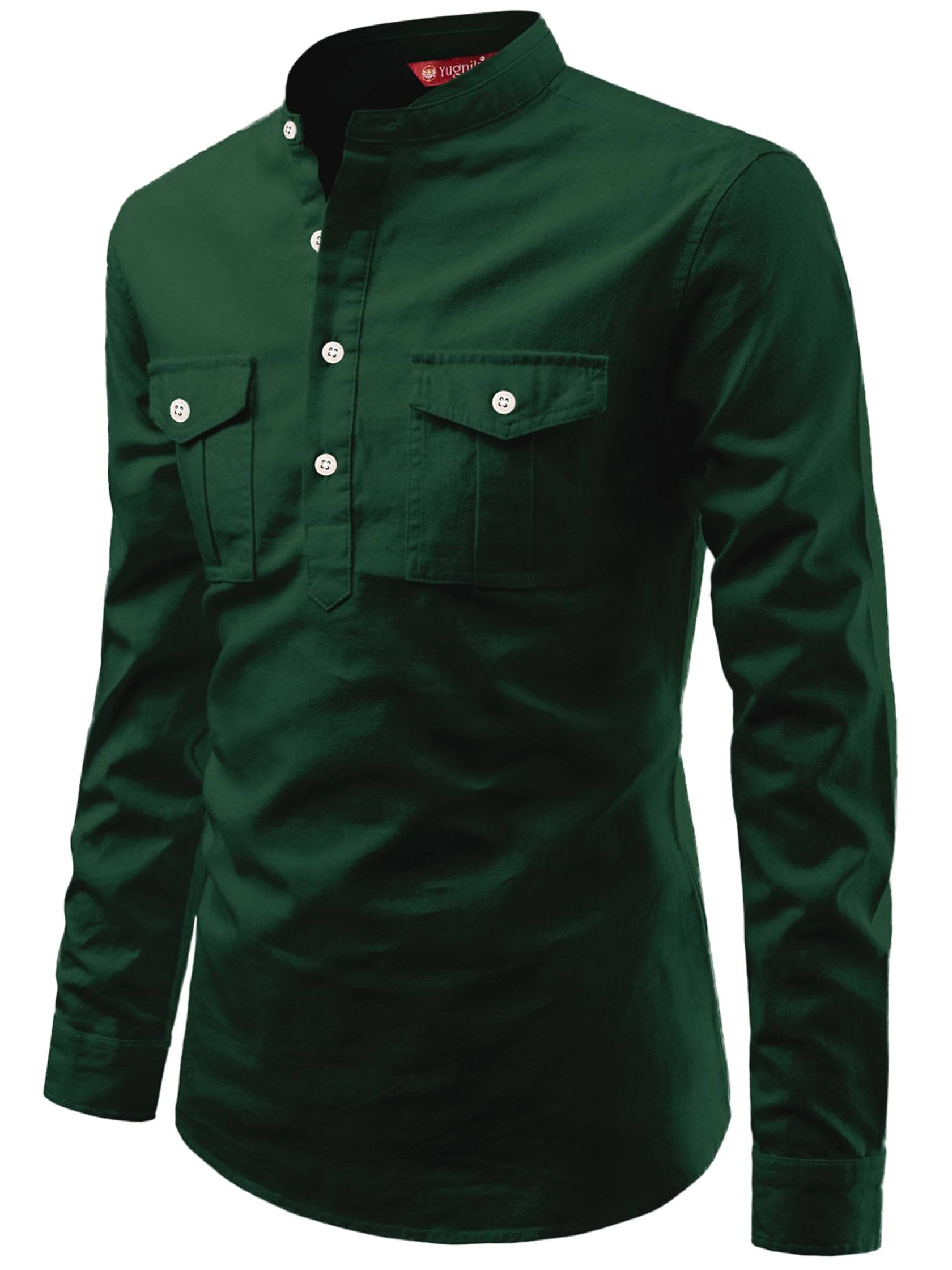 Yugnik Green Cotton Men's Regular Kurta ( Pack of 1 )     			Yugnik Green Cotton Men's Regular Kurta ( Pack of 1 )