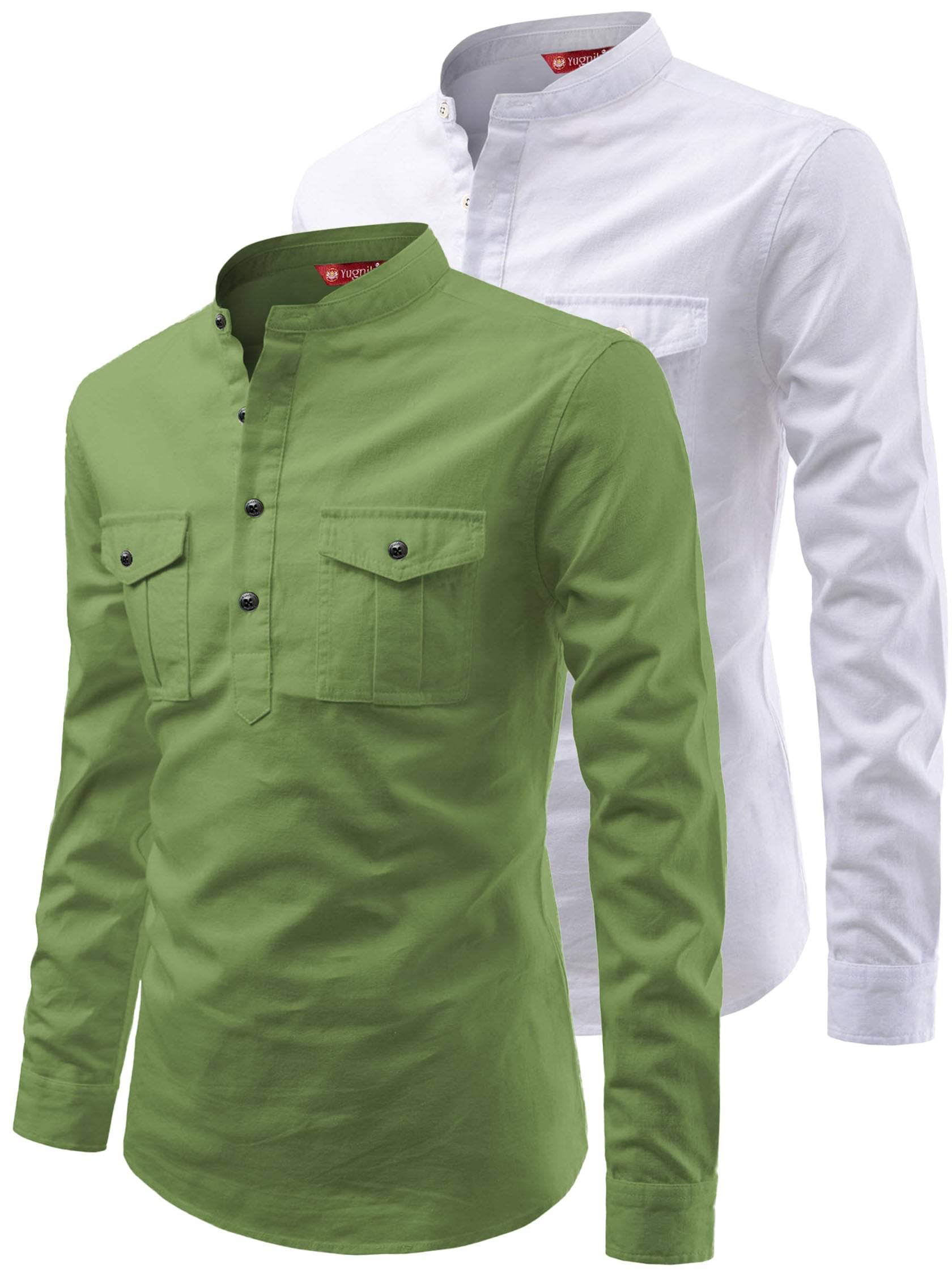 Yugnik Green Cotton Men's Regular Kurta ( Pack of 2 )     			Yugnik Green Cotton Men's Regular Kurta ( Pack of 2 )