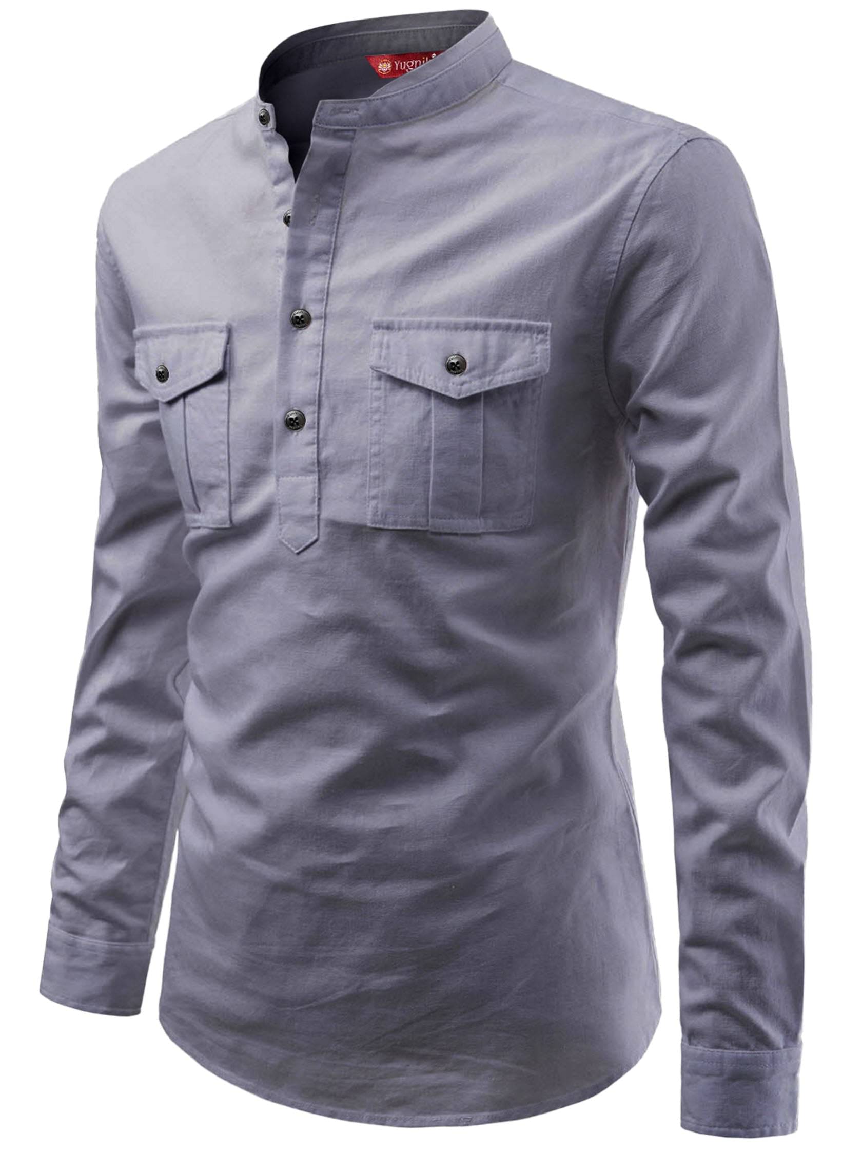 Yugnik Grey Cotton Men's Regular Kurta ( Pack of 1 ) Yugnik Grey Cotton Men's Regular Kurta ( Pack of 1 )