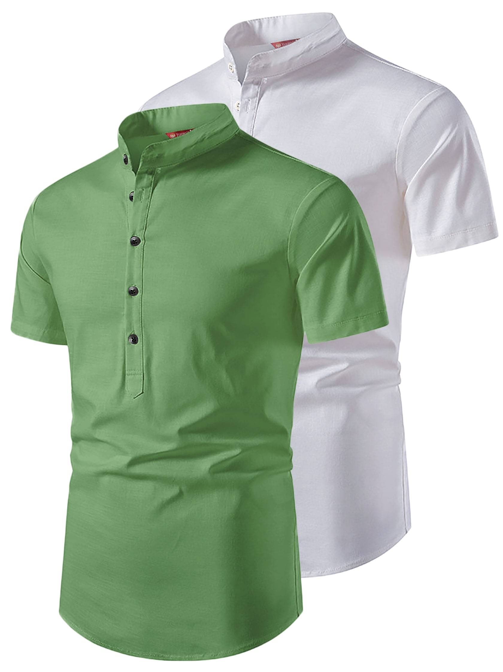 Yugnik Light Green Cotton Men's Regular Kurta ( Pack of 2 )     			Yugnik Light Green Cotton Men's Regular Kurta ( Pack of 2 )