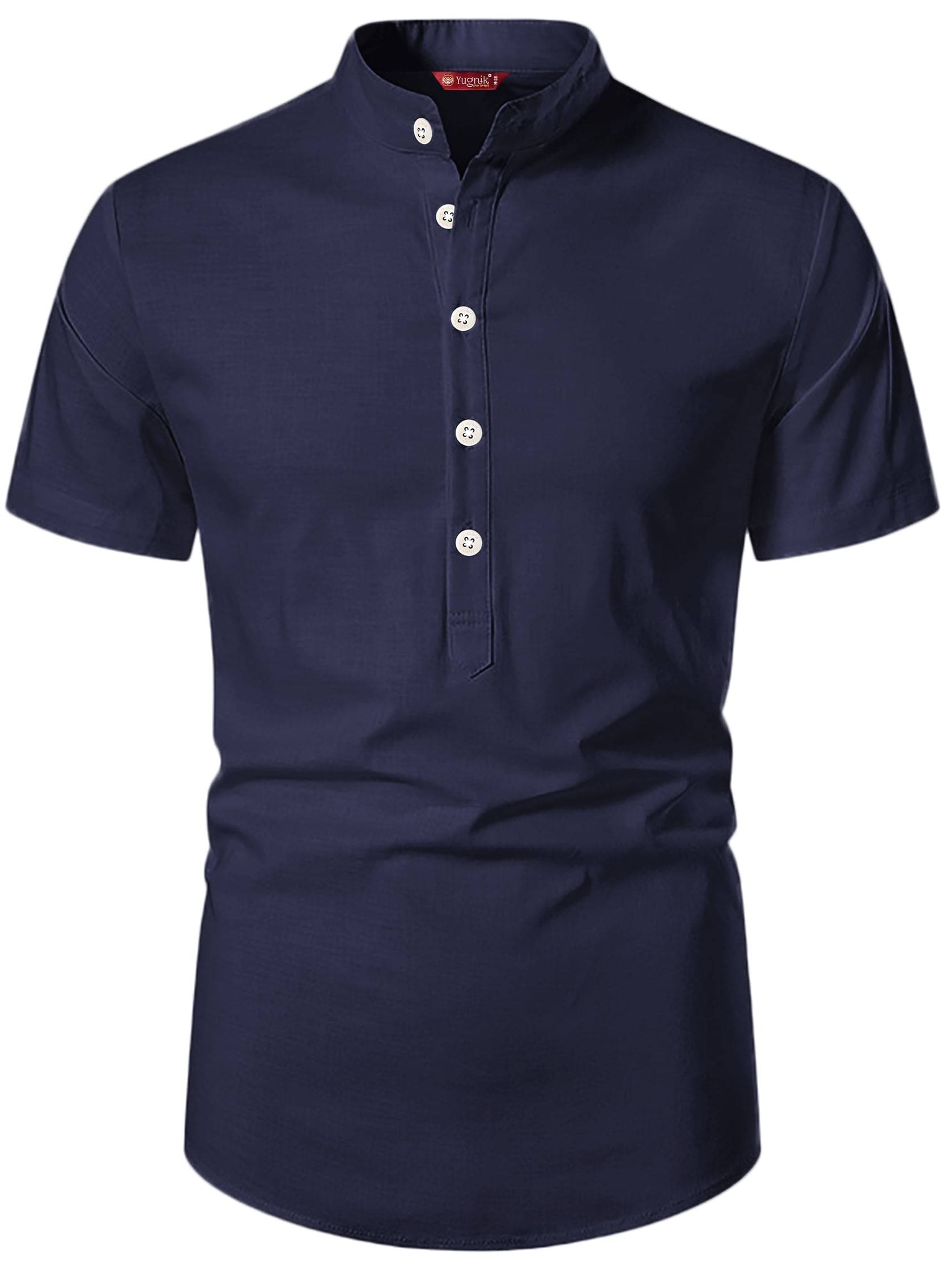 Yugnik Navy Blue Cotton Men's Regular Kurta ( Pack of 1 ) Yugnik Navy Blue Cotton Men's Regular Kurta ( Pack of 1 )