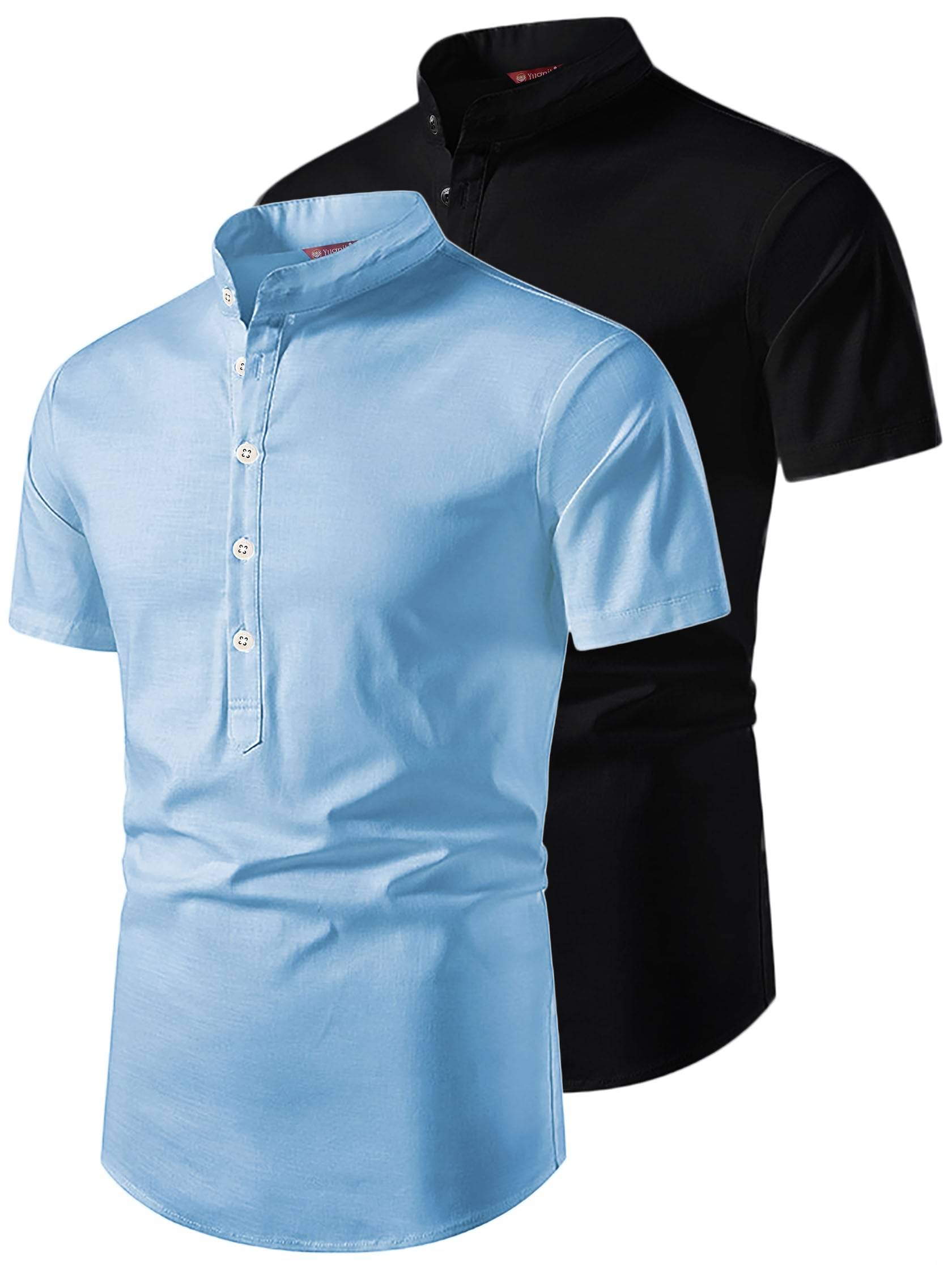     			Yugnik Sky Blue Cotton Men's Regular Kurta ( Pack of 2 )