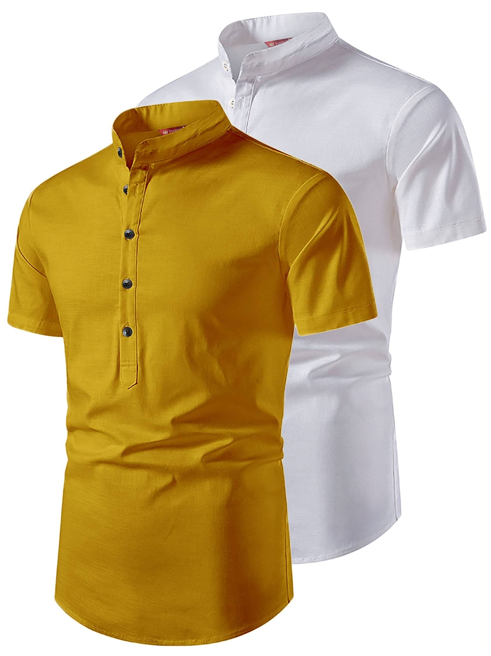     			Yugnik Yellow Cotton Men's Regular Kurta ( Pack of 2 )