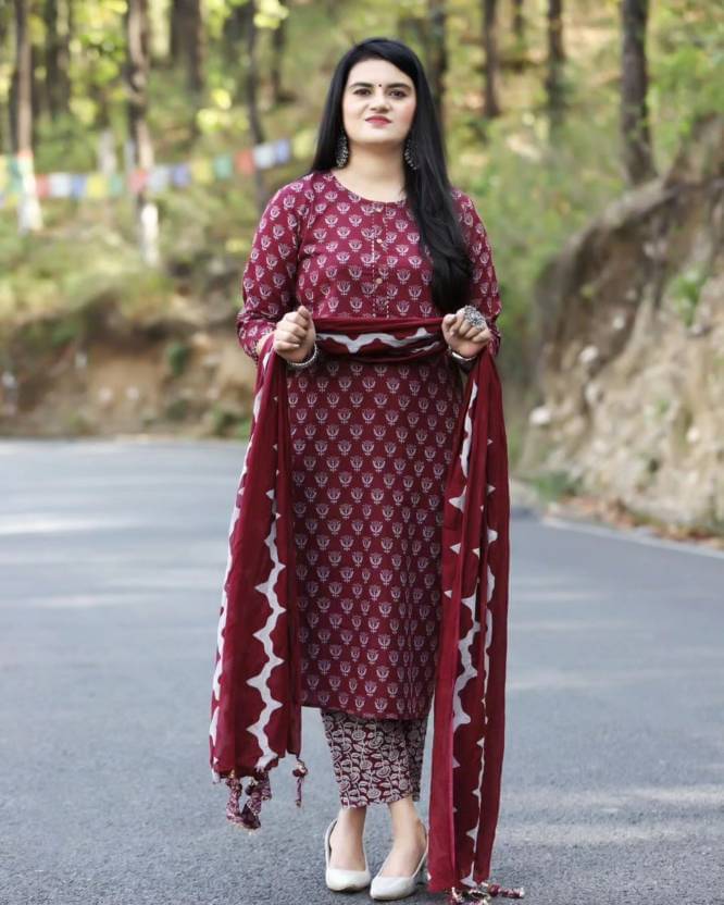 piludi Viscose Printed Kurti With Pants Women's Stitched Salwar Suit - Maroon ( Pack of 1 ) piludi Viscose Printed Kurti With Pants Women's Stitched Salwar Suit - Maroon ( Pack of 1 )