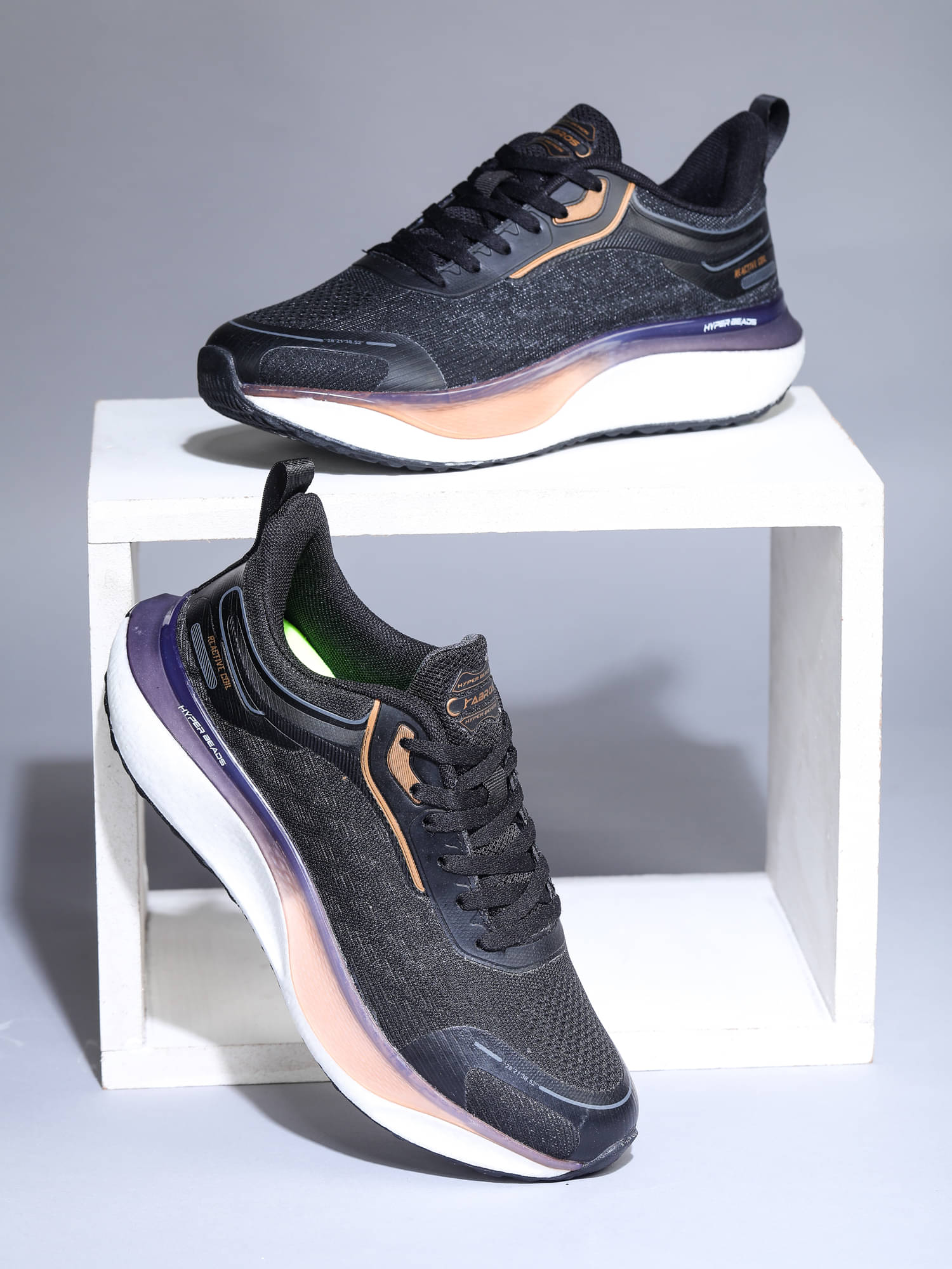     			Abros HOOK Black Men's Sports Running Shoes