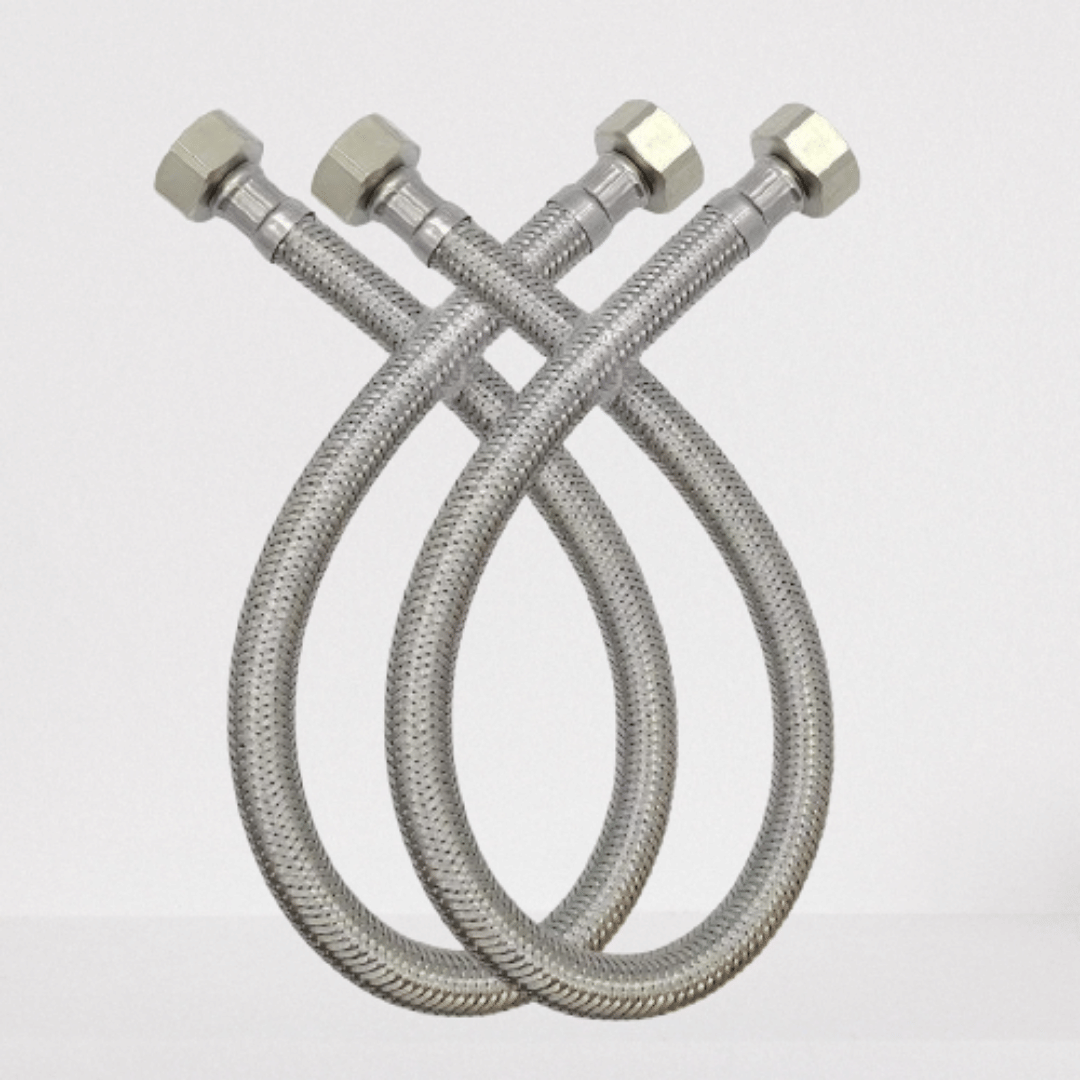 BATHONIX 18Inch Universal Hot & Cold Water Geyser Stainless Steel Connection Pipe BATHONIX 18Inch Universal Hot & Cold Water Geyser Stainless Steel Connection Pipe