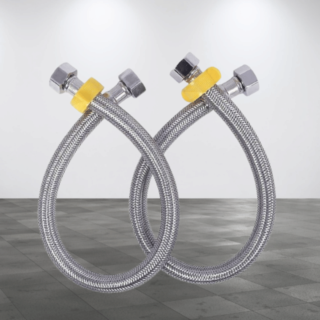     			BATHONIX 18Inch Universal Hot & Cold Water Geyser Stainless Steel Connection Pipe