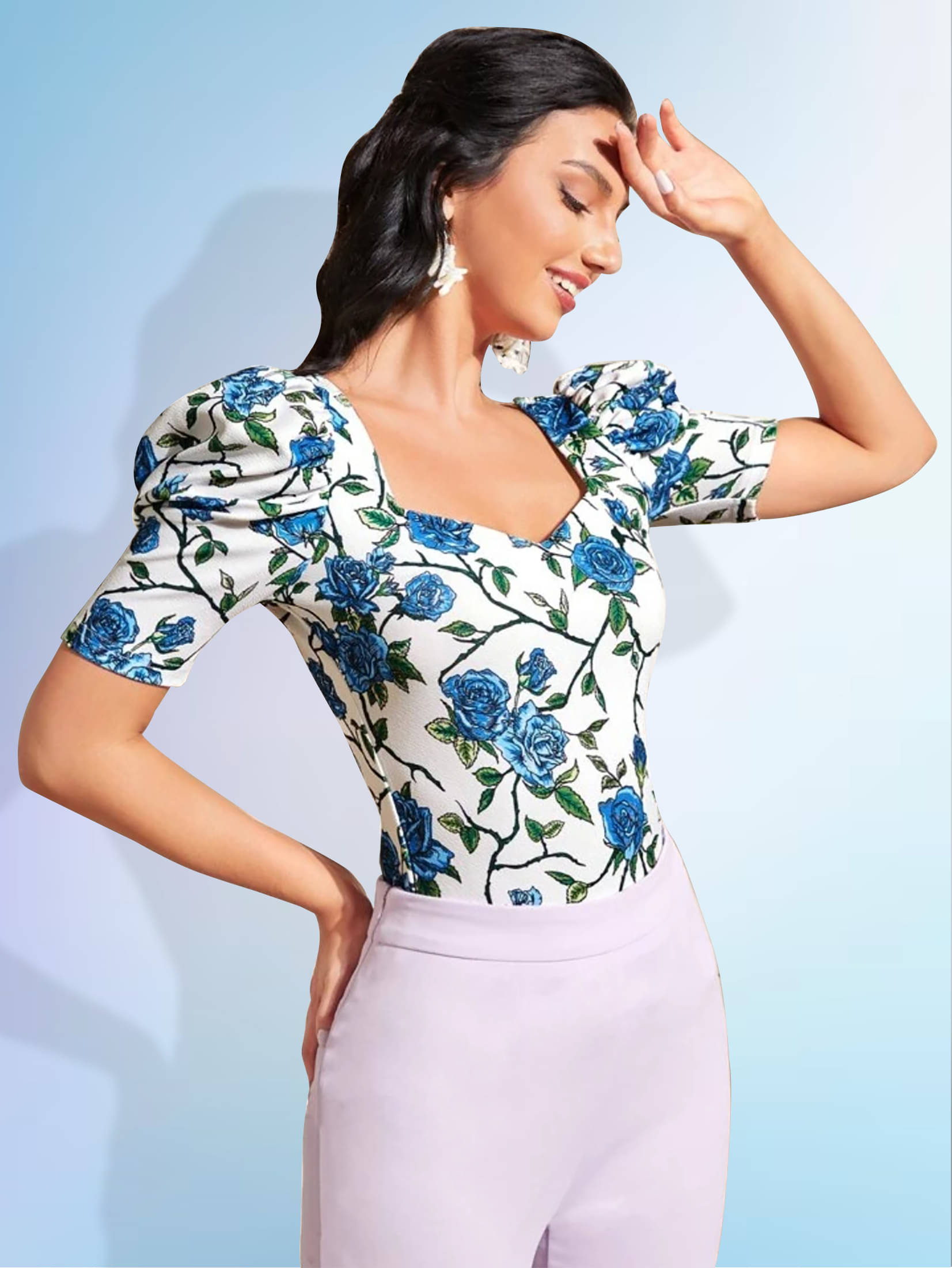     			Dream Beauty Fashion Women's Polyester Tunic ( Blue )