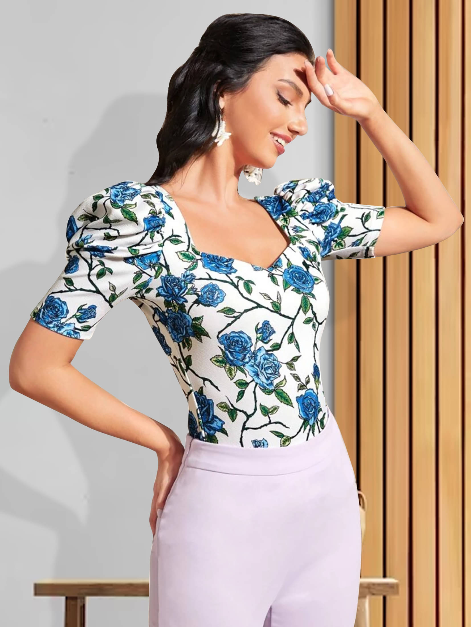 Dream Beauty Fashion Women's Polyester Tunic ( Blue ) Dream Beauty Fashion Women's Polyester Tunic ( Blue )