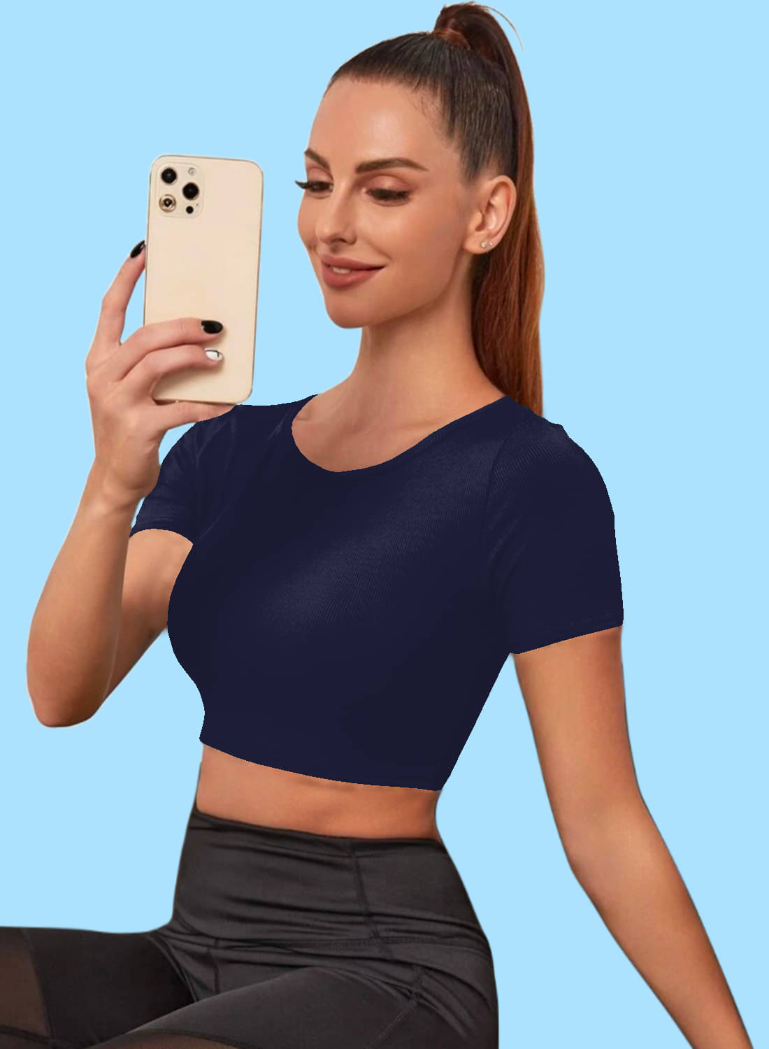     			Dream Beauty Fashion Women's Polyester Tunic ( Navy Blue )