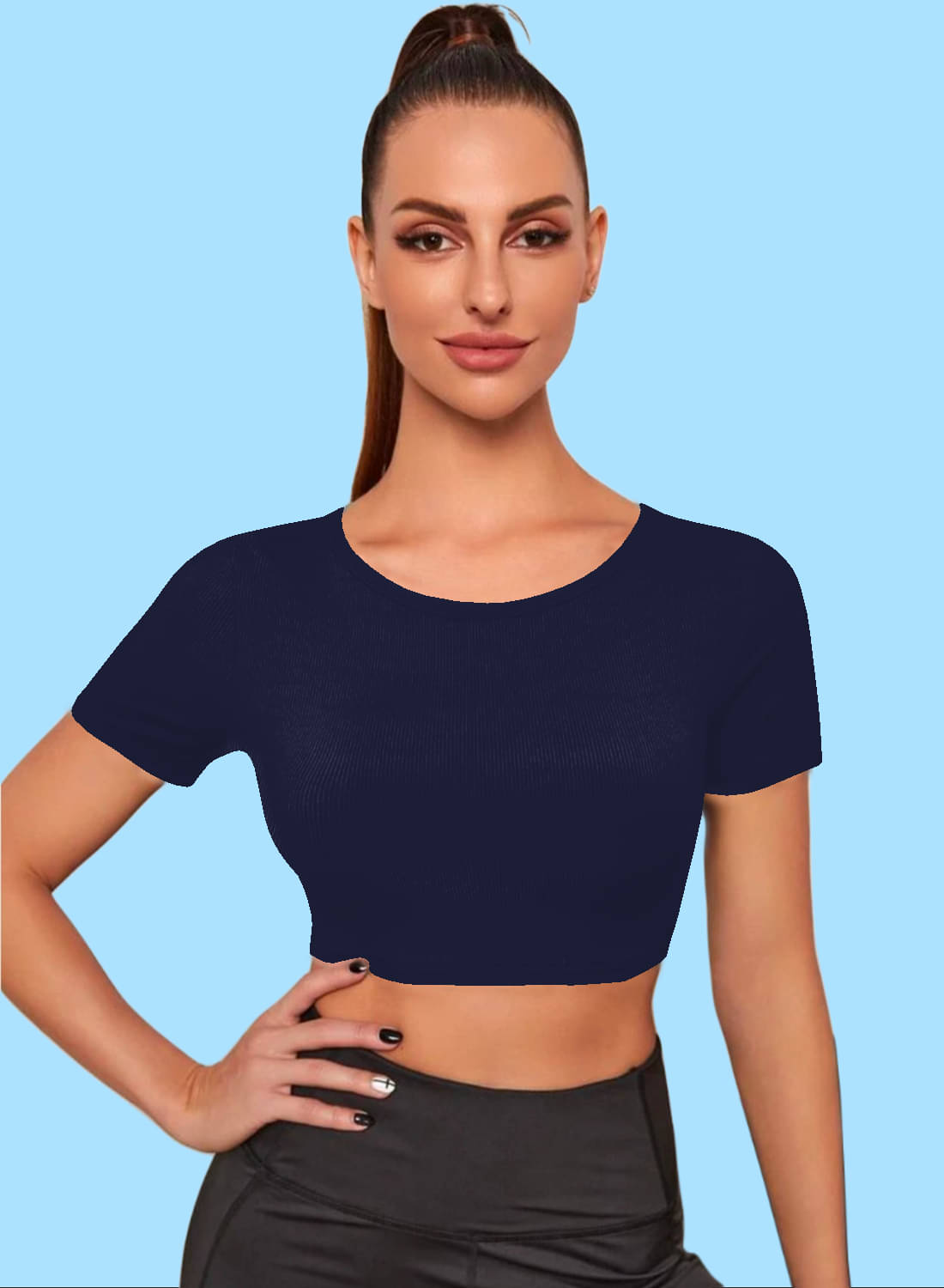 Dream Beauty Fashion Women's Polyester Tunic ( Navy Blue ) Dream Beauty Fashion Women's Polyester Tunic ( Navy Blue )