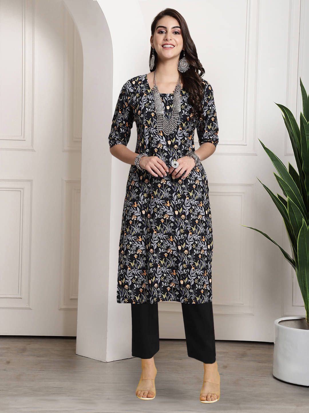 Ethnicbasket Crepe Printed Kurti With Pants Women's Stitched Salwar Suit - Blue ( Pack of 1 ) Ethnicbasket Crepe Printed Kurti With Pants Women's Stitched Salwar Suit - Blue ( Pack of 1 )