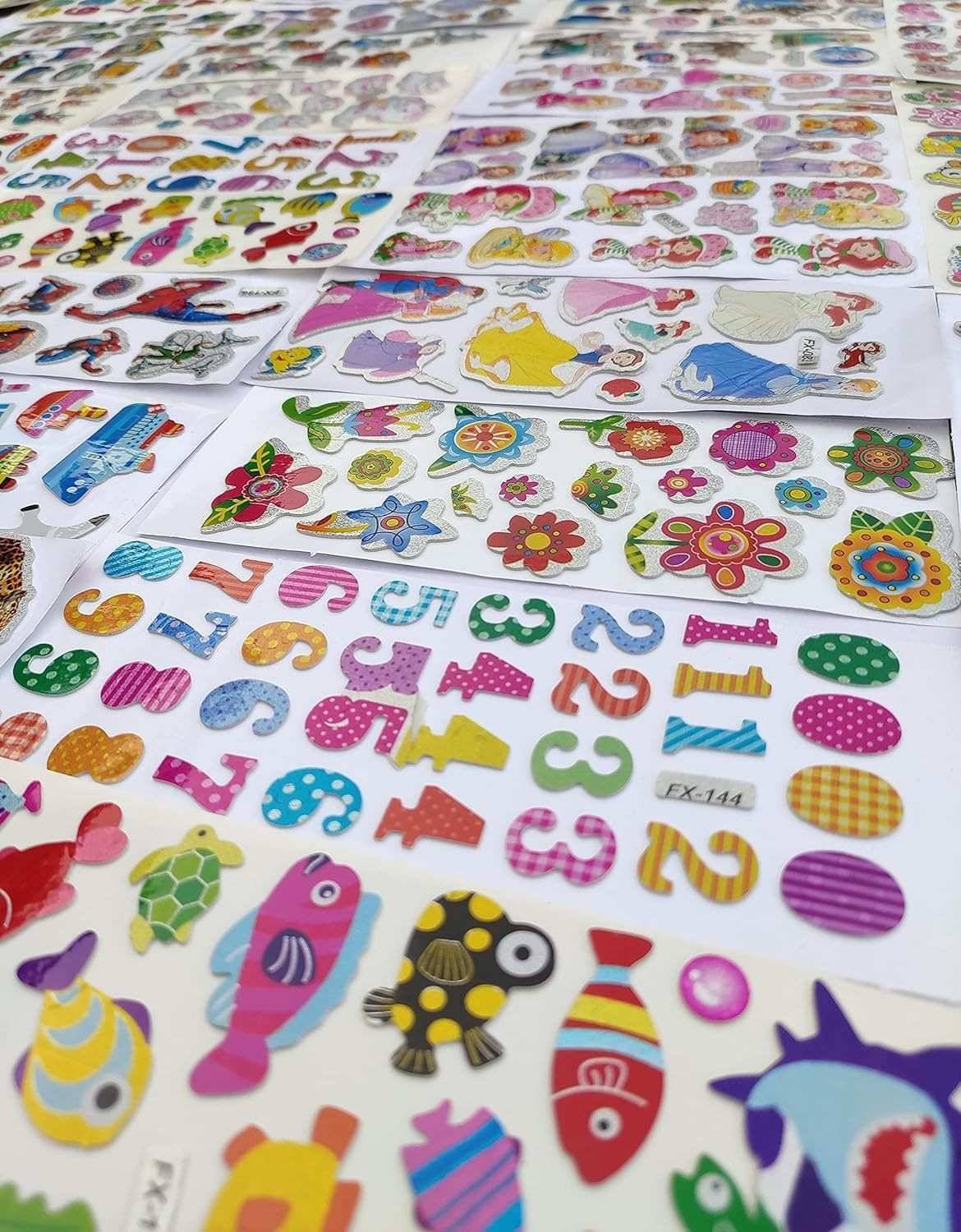     			Freedy Wall Cartoon Puffy 3D PVC Cute Mix Stickers Funny for Kids On Gifts (20 Sheet), Removable, 12 x 12 x 2 cm