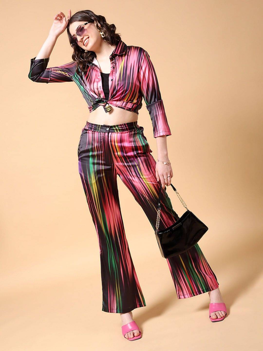     			Freehand Women Printed Shirt With Trousers Co-Ord Set ( Multi Color )