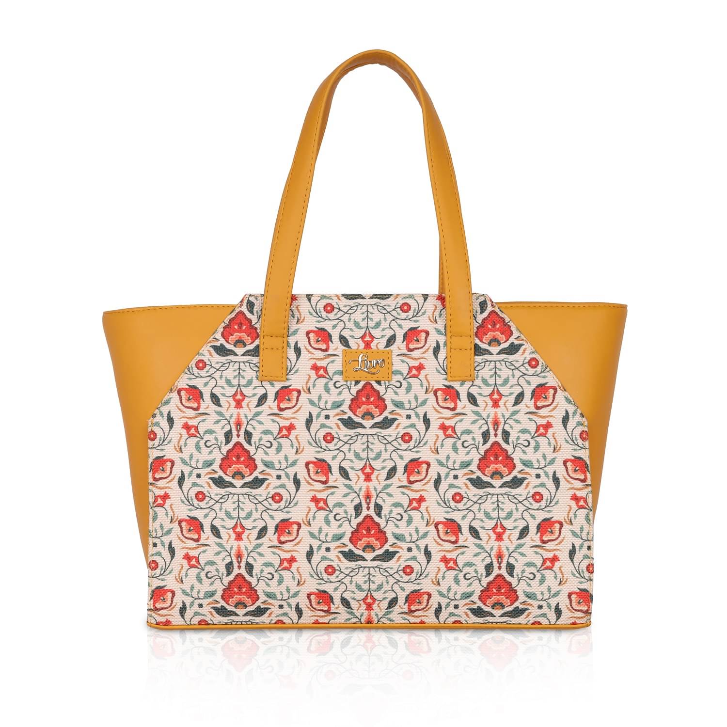     			Livro Tote Bag Artificial Leather Set of 1 ( Tan )