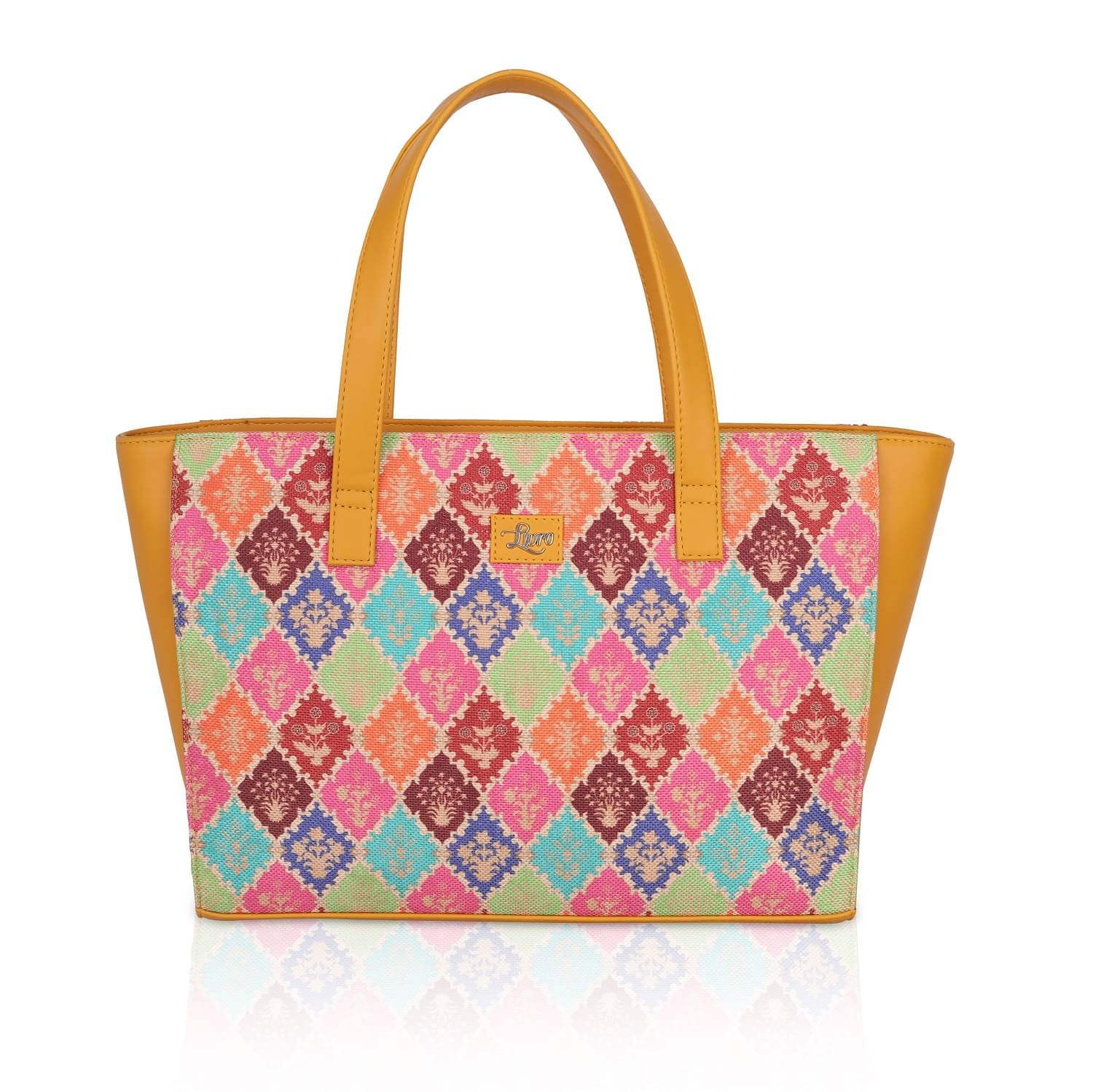     			Livro Tote Bag Faux Leather Set of 1 ( Yellow )