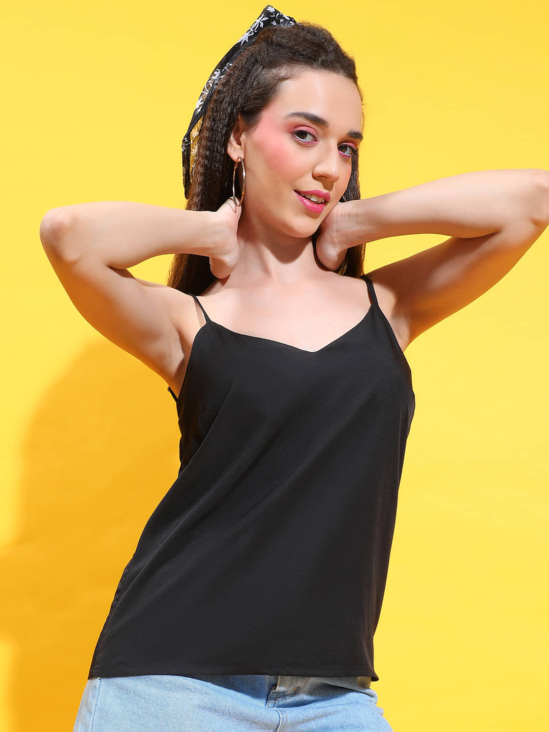     			Oxolloxo Women's Polyester Regular Top ( Black )