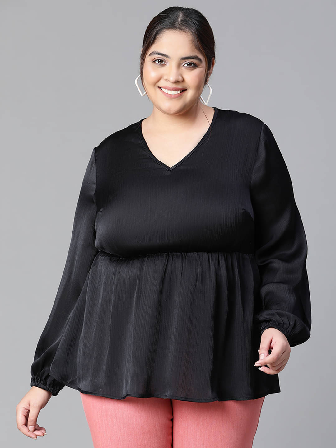 Oxolloxo Women's Polyester Regular Top ( Black ) Oxolloxo Women's Polyester Regular Top ( Black )