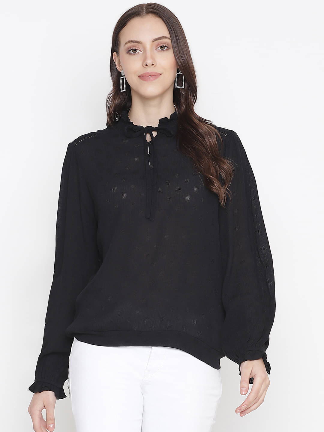 Oxolloxo Women's Viscose Rayon Regular Top ( Black ) Oxolloxo Women's Viscose Rayon Regular Top ( Black )