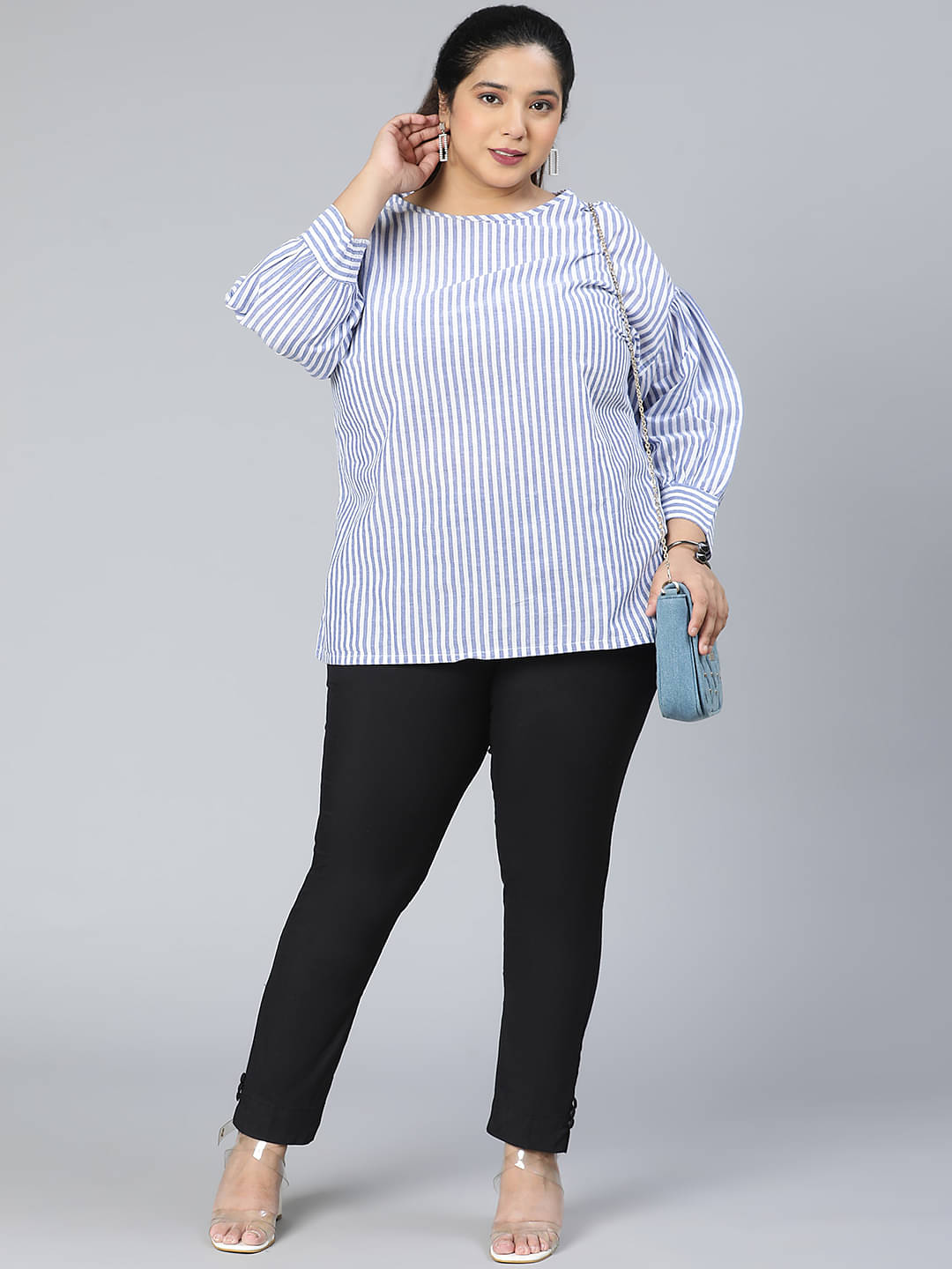 Oxolloxo Women's Cotton Regular Top ( Blue )     			Oxolloxo Women's Cotton Regular Top ( Blue )
