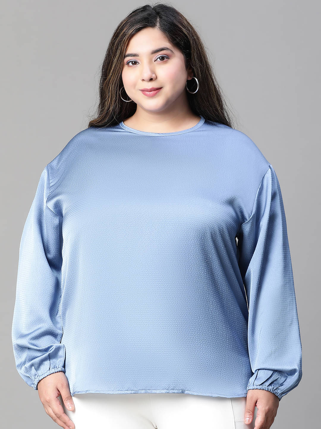Oxolloxo Women's Polyester Regular Top ( Blue )     			Oxolloxo Women's Polyester Regular Top ( Blue )