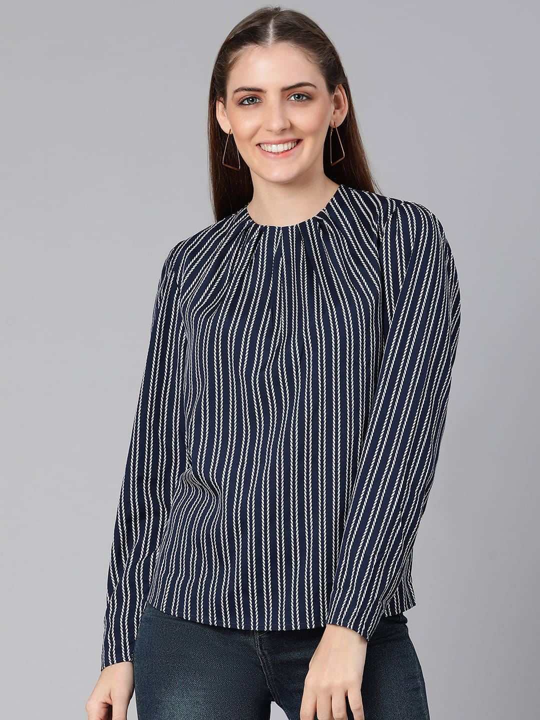 Oxolloxo Blue Polyester Women's Regular Top ( Pack of 1 ) Oxolloxo Blue Polyester Women's Regular Top ( Pack of 1 )