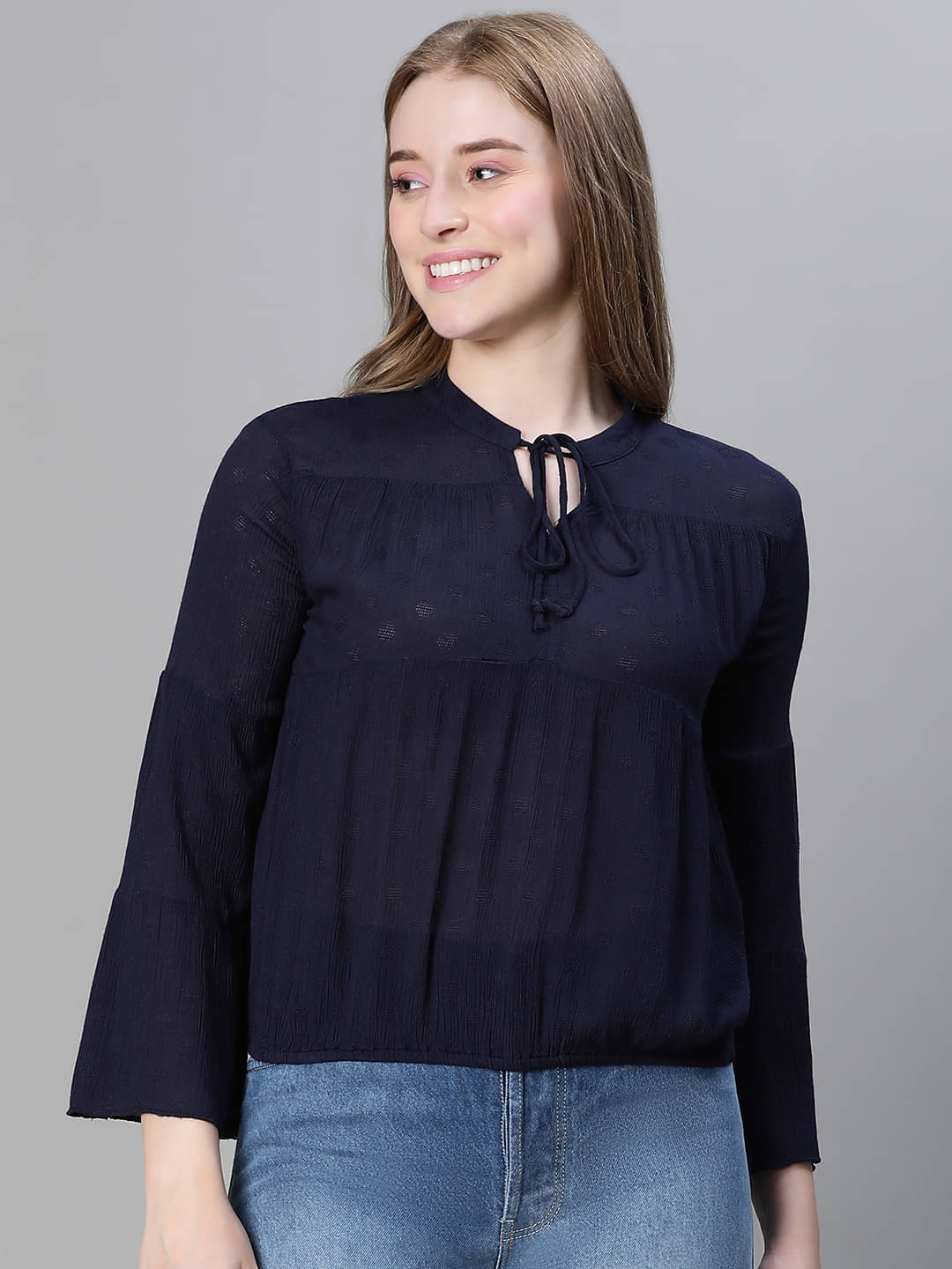 Oxolloxo Women's Viscose Rayon Regular Top ( Blue ) Oxolloxo Women's Viscose Rayon Regular Top ( Blue )