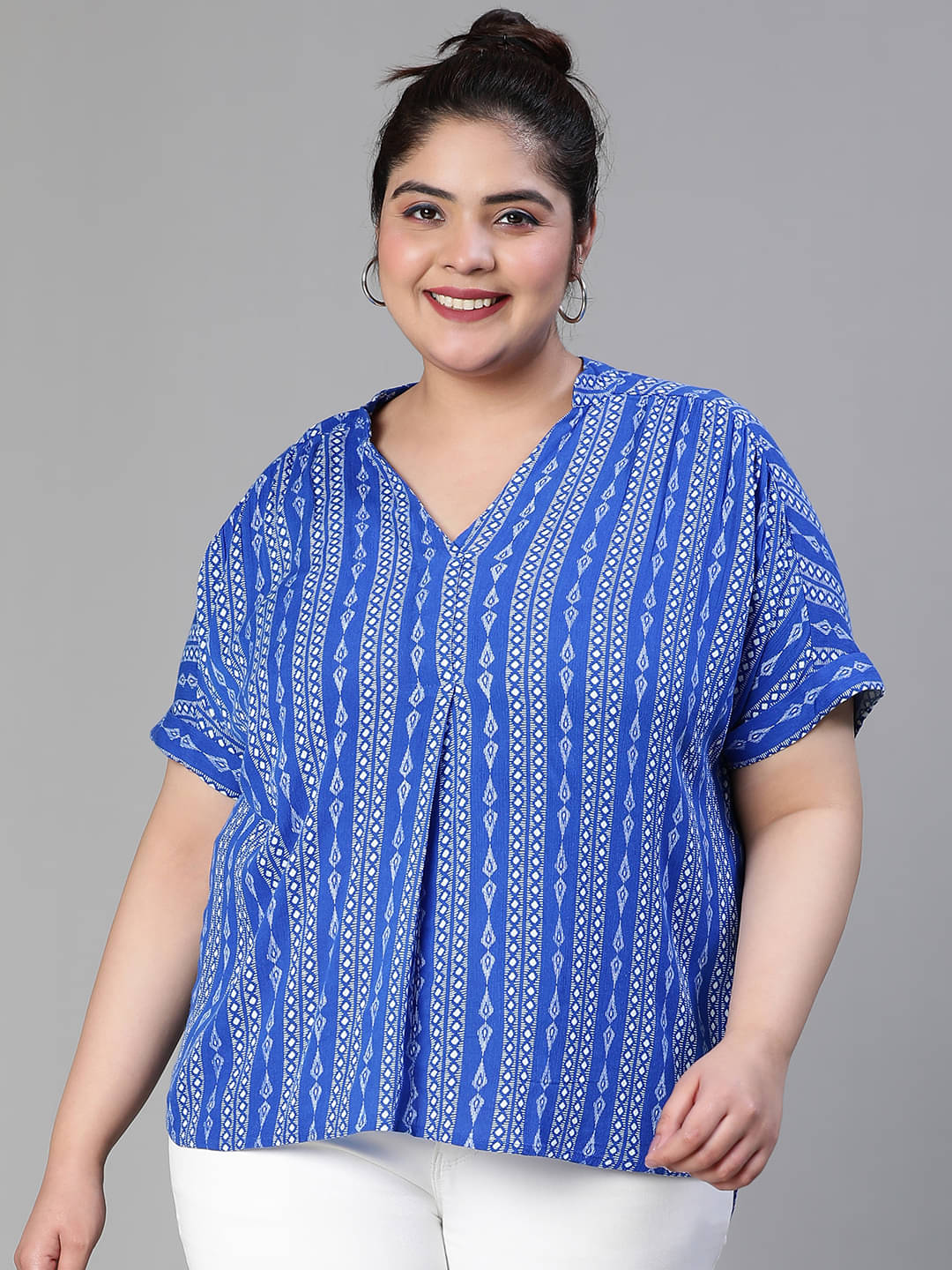 Oxolloxo Women's Viscose Rayon Regular Top ( Blue )     			Oxolloxo Women's Viscose Rayon Regular Top ( Blue )