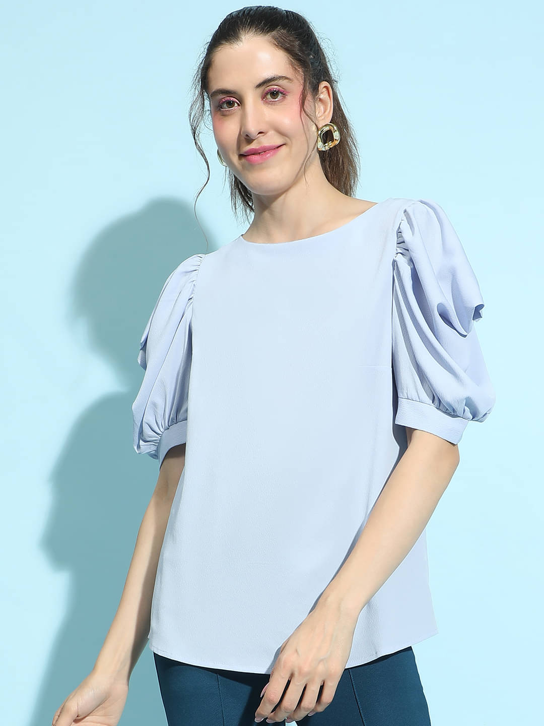     			Oxolloxo Women's Polyester Regular Top ( Green )