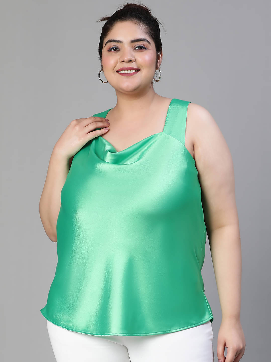 Oxolloxo Women's Satin Tank Top ( Green ) Oxolloxo Women's Satin Tank Top ( Green )