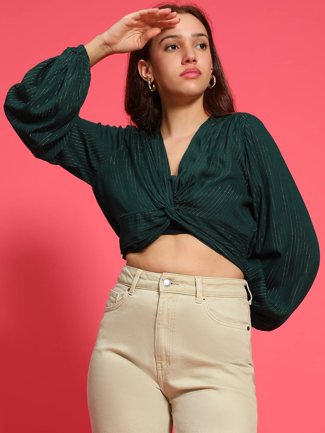 Oxolloxo Women's Viscose Rayon Regular Top ( Green ) Oxolloxo Women's Viscose Rayon Regular Top ( Green )